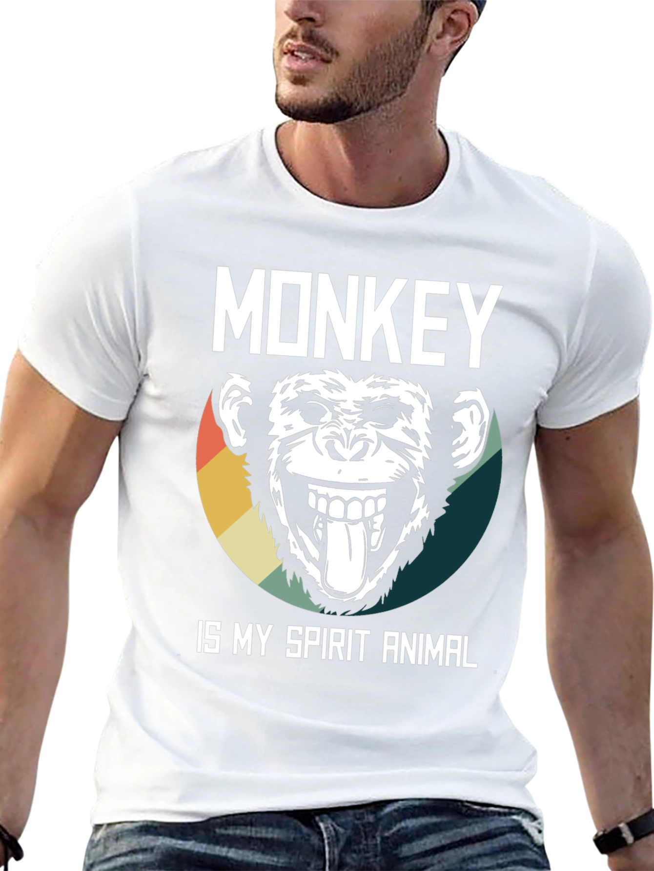 Black Monkey Spirit Animal Graphic Tee view 13