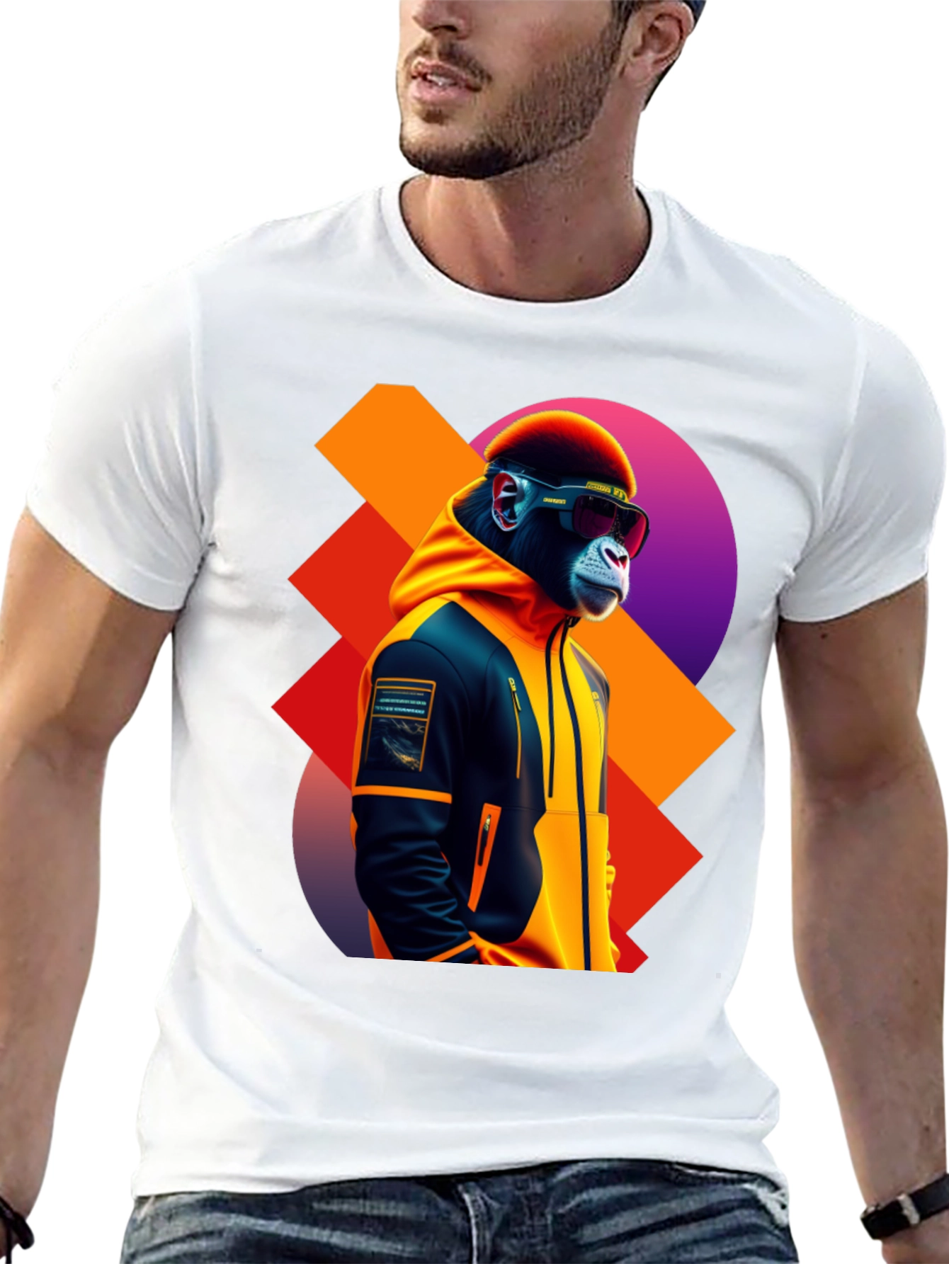 Black Cool Ape Graphic Tee view 13