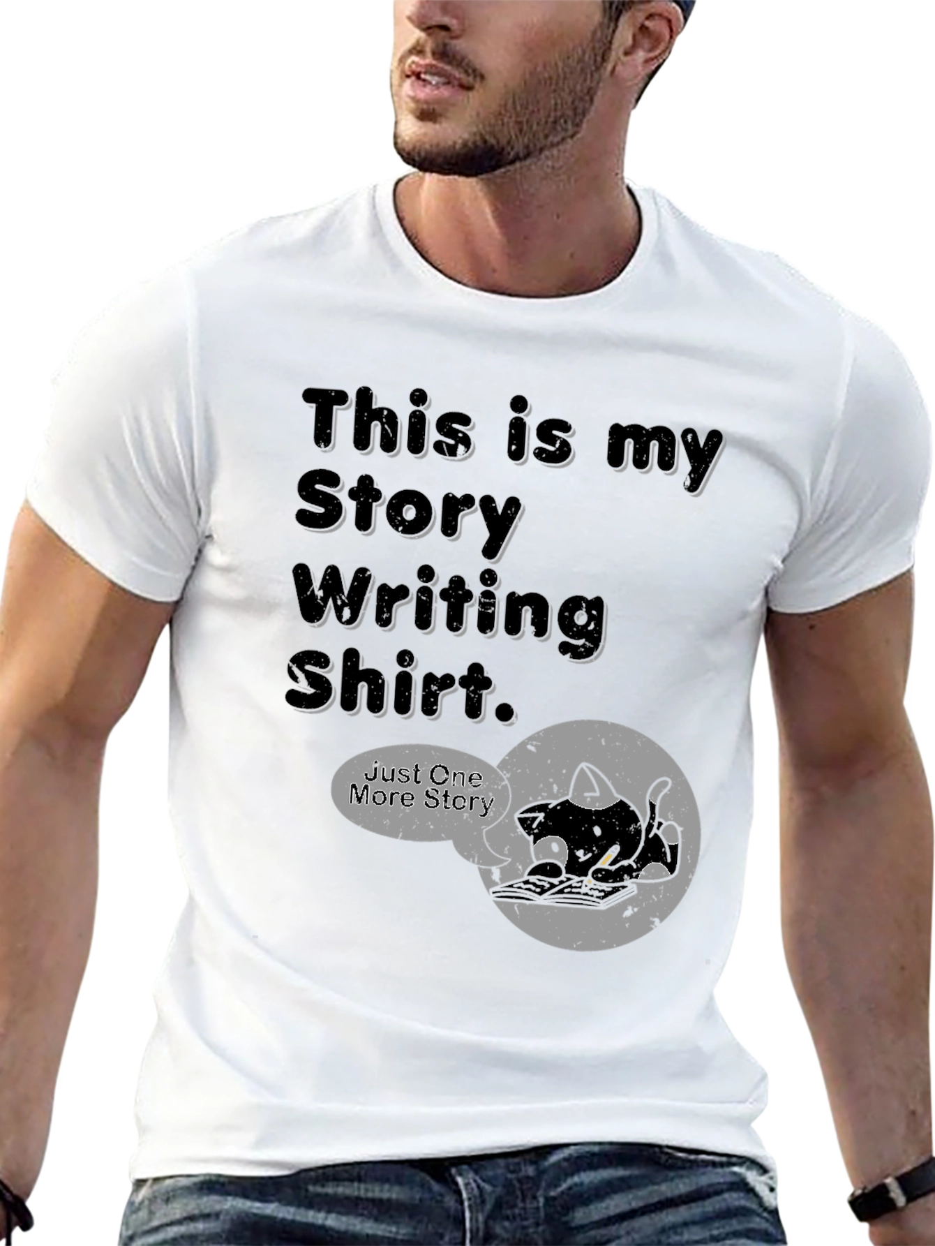 Black Story Writing Shirt - Just One More Story Tee view 13