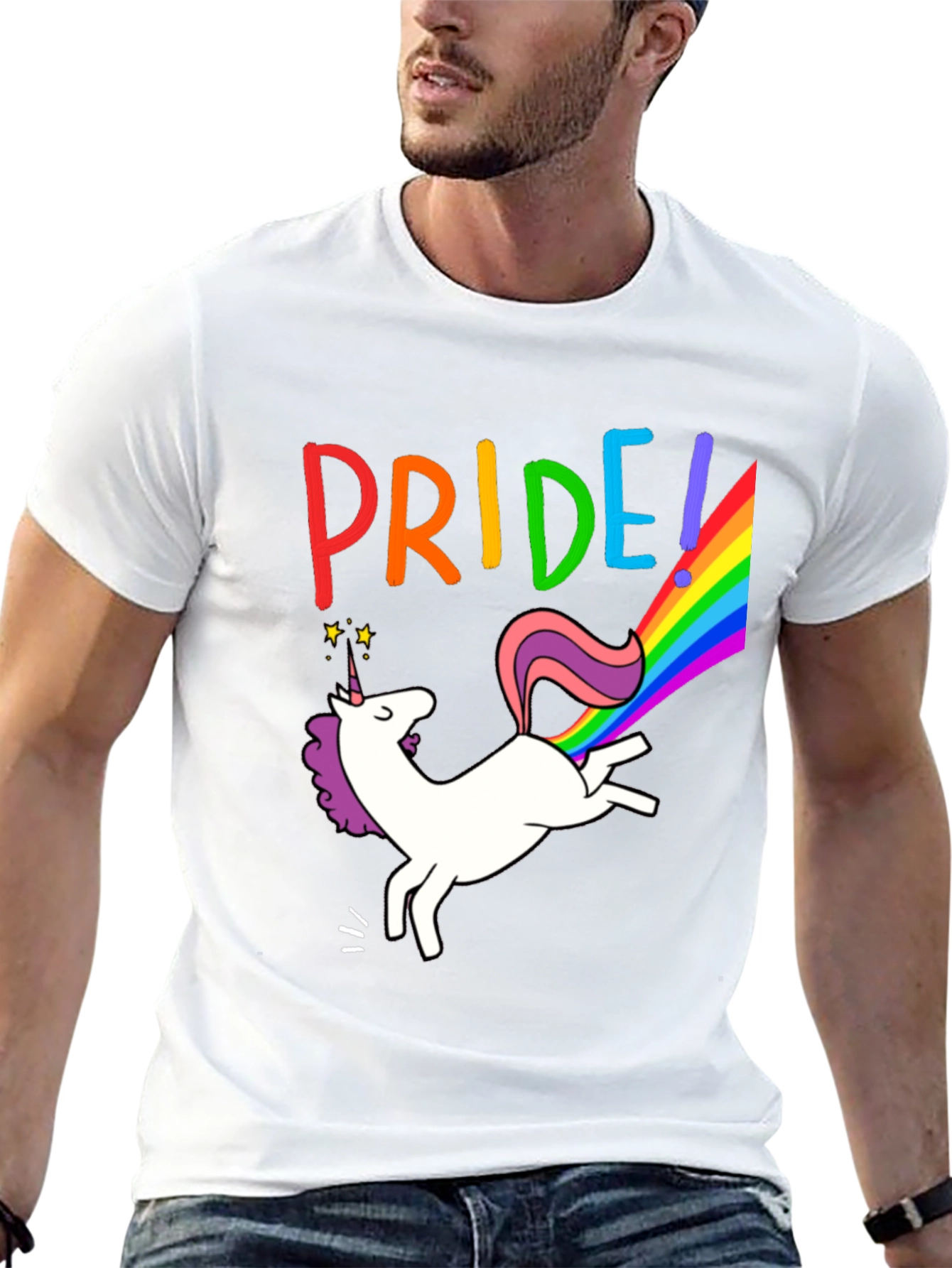 Black Pride Unicorn Graphic Tee - Black Cotton Blend view 13