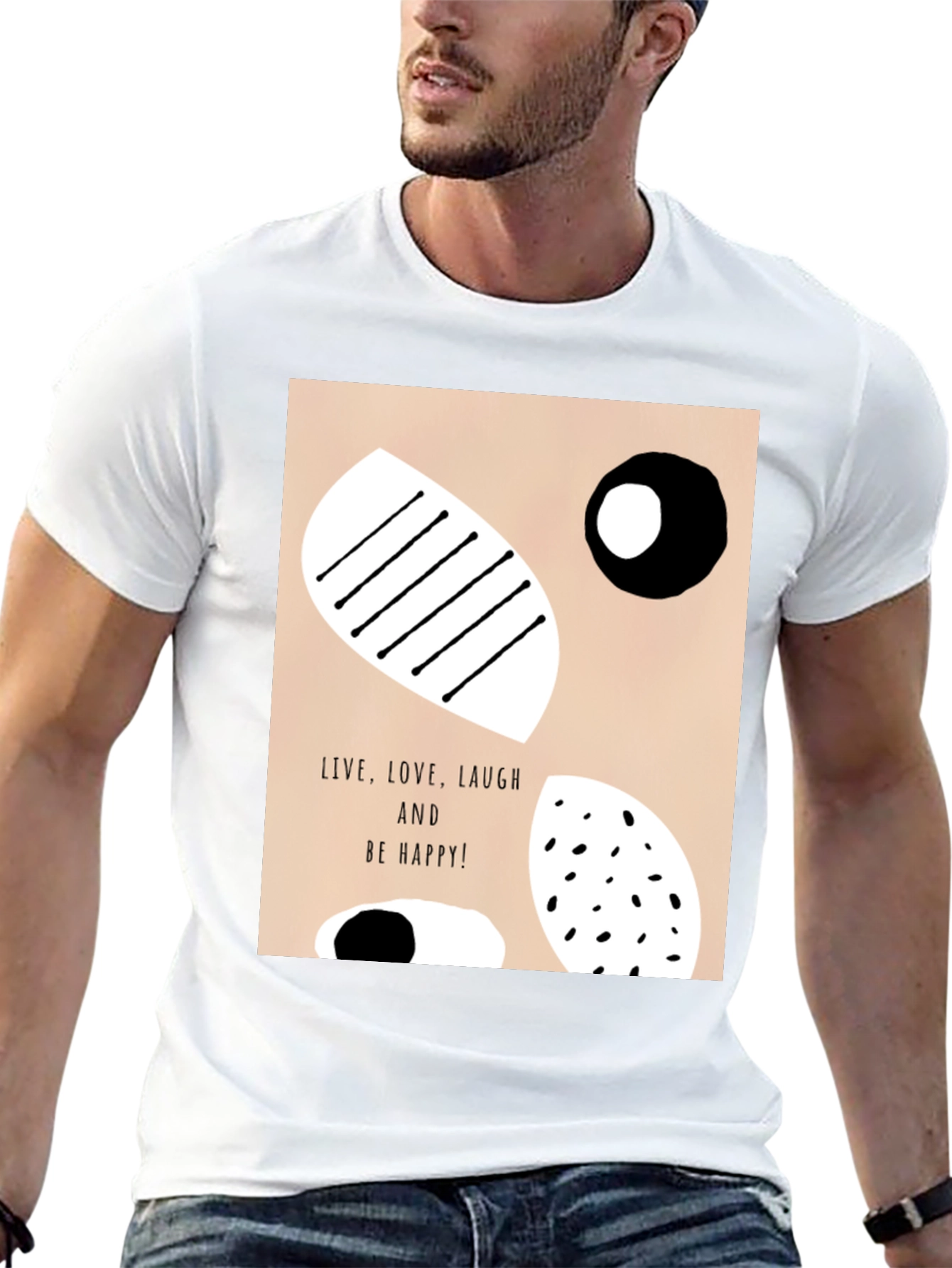 Black Abstract Graphic Print Black T-Shirt view 13