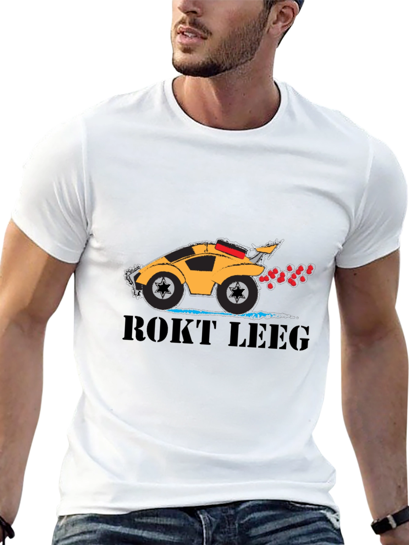 Black ROKT LEEG Black Graphic T-Shirt - Car Design view 13
