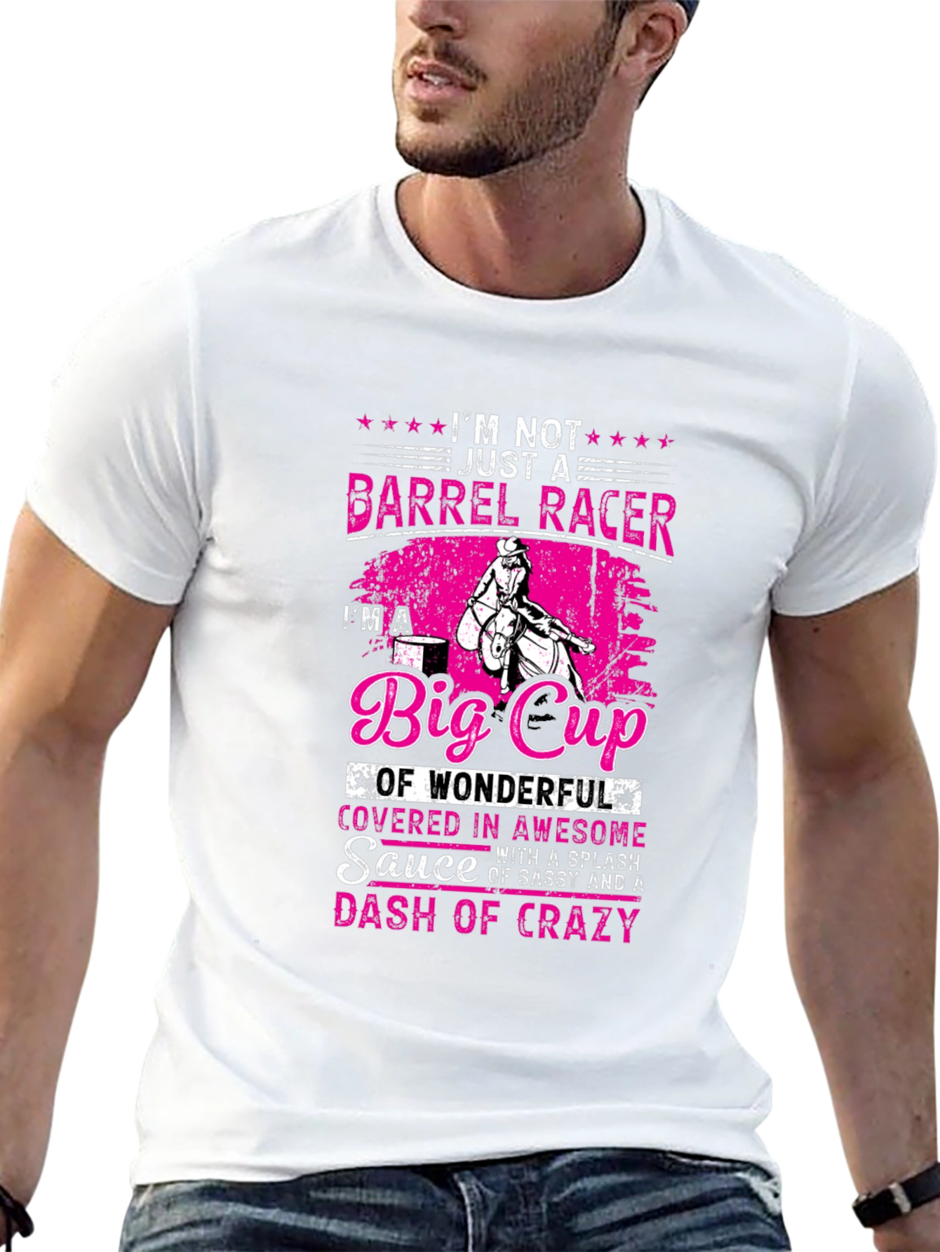 Black Barrel Racer Big Cup Graphic T-Shirt view 13