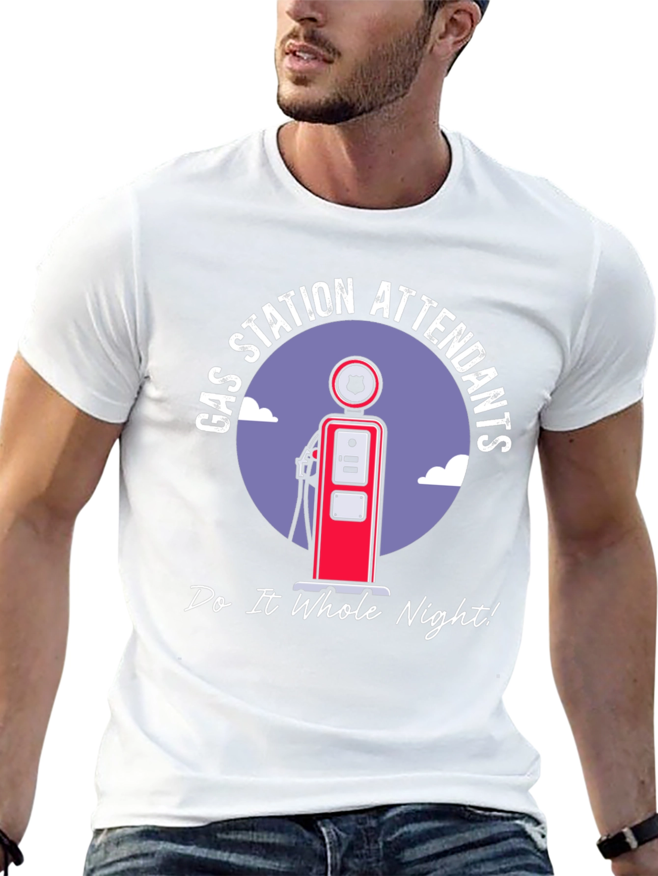 Black Gas Station Attendants T-Shirt view 13