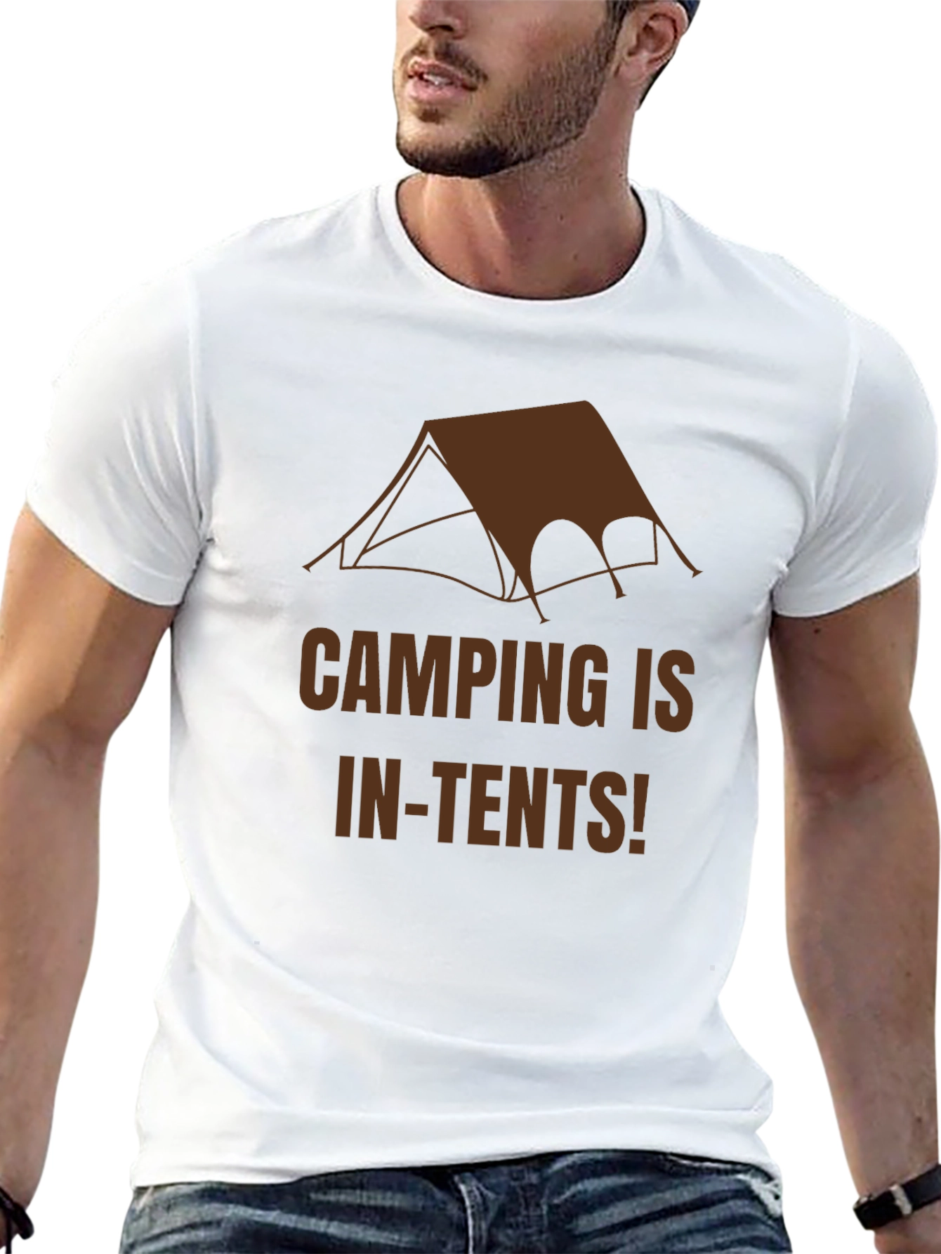 Black Camping In-Tents Graphic Tee - Black Cotton T-Shirt view 13