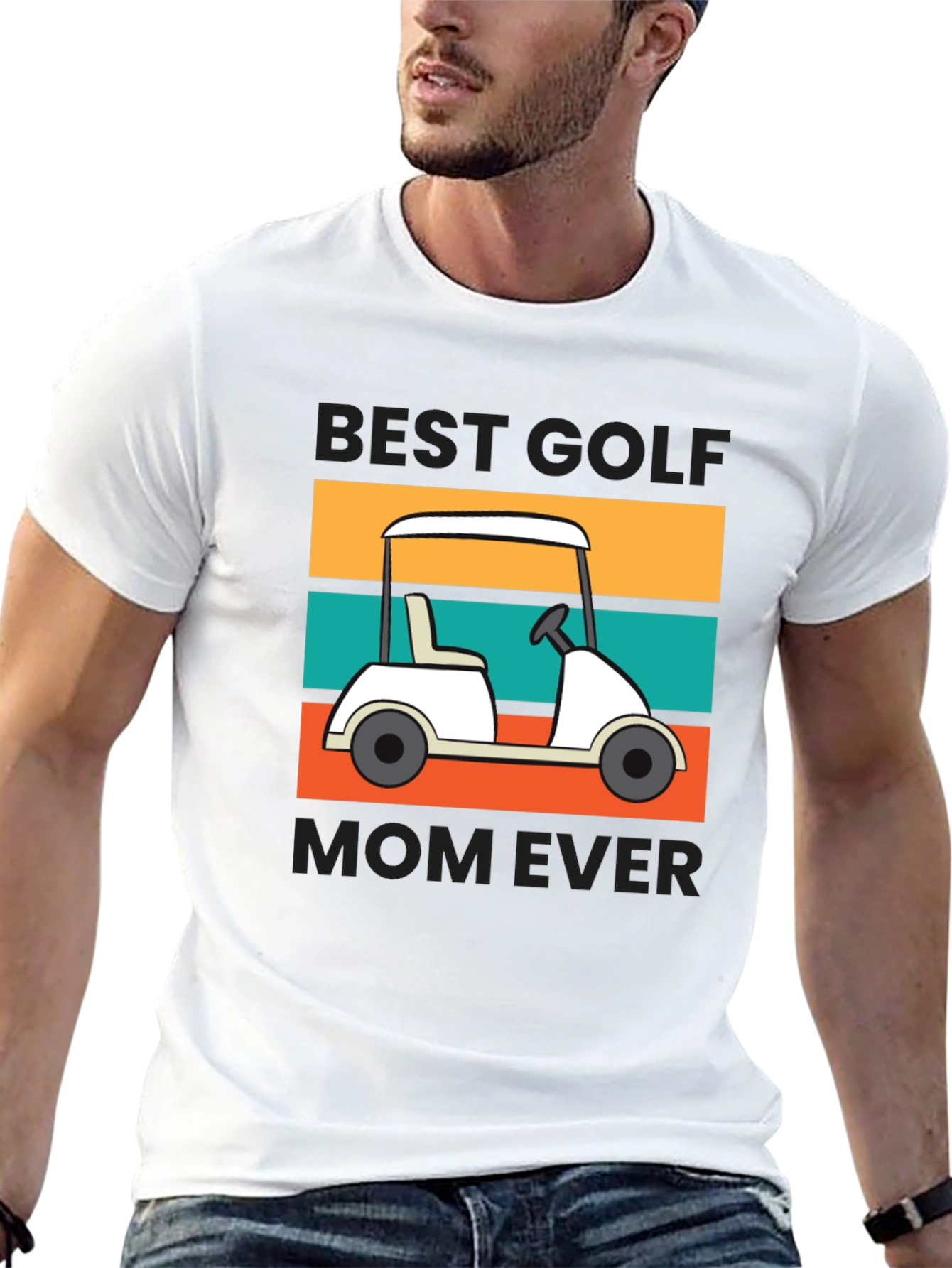 Black Best Golf Mom Ever Graphic T-Shirt view 13