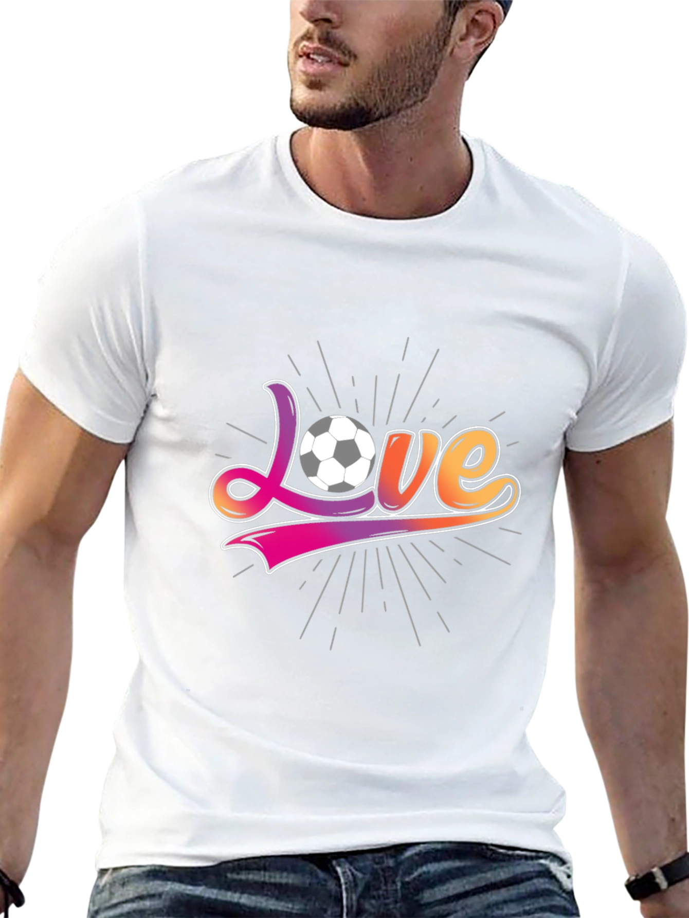 Black Soccer Love Graphic T-Shirt view 13
