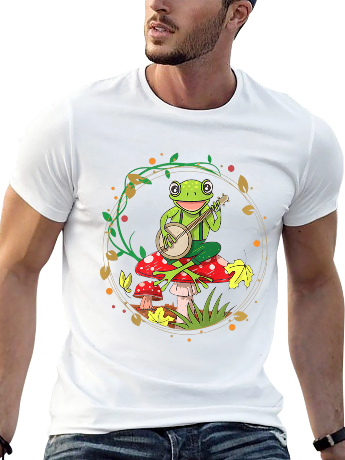 Black Frog Banjo T-Shirt - Whimsical Music Tee view 13