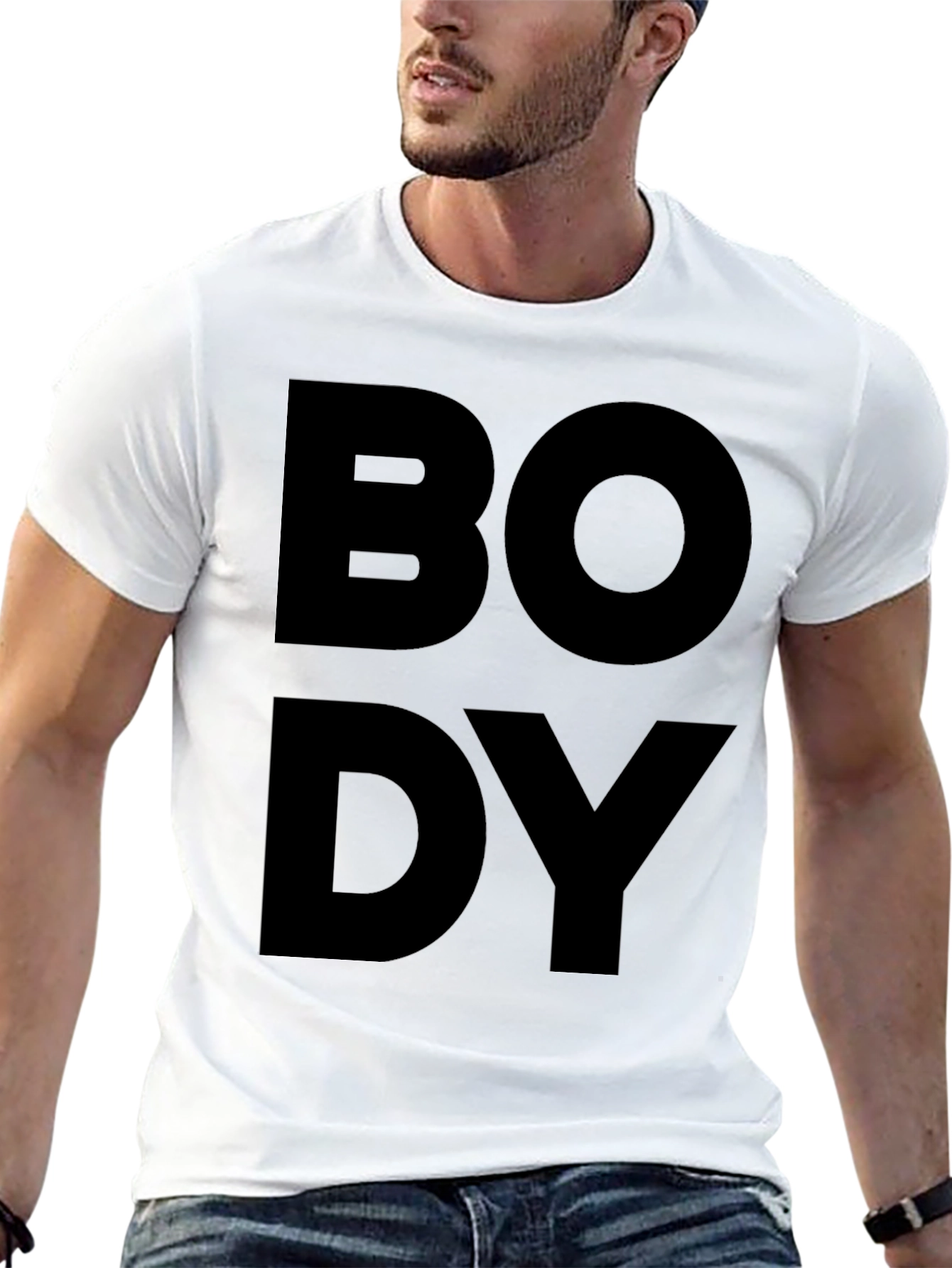 Black Bold Body Black T-Shirt - Statement Tee view 13