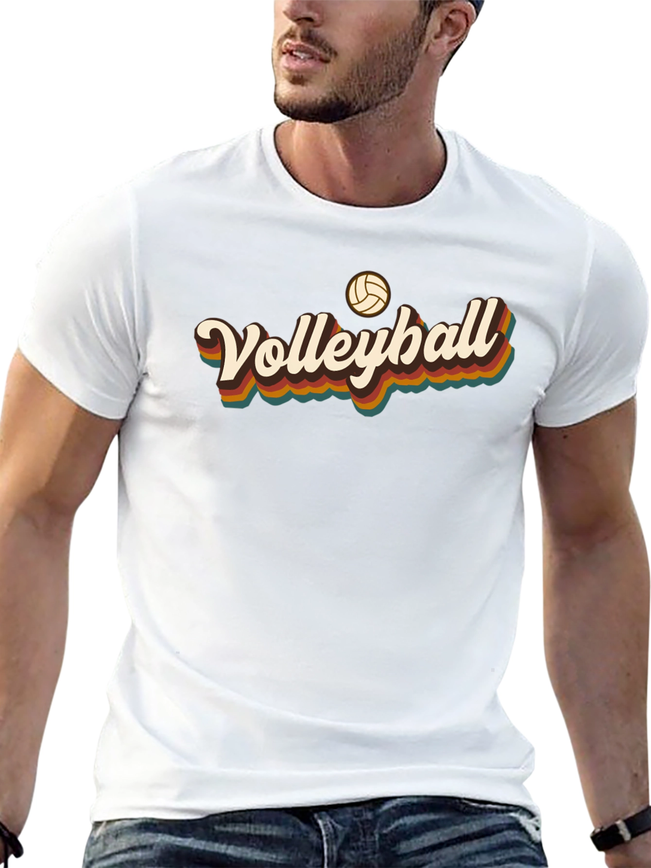 Black Retro Volleyball T-Shirt - Vintage Style Tee view 13
