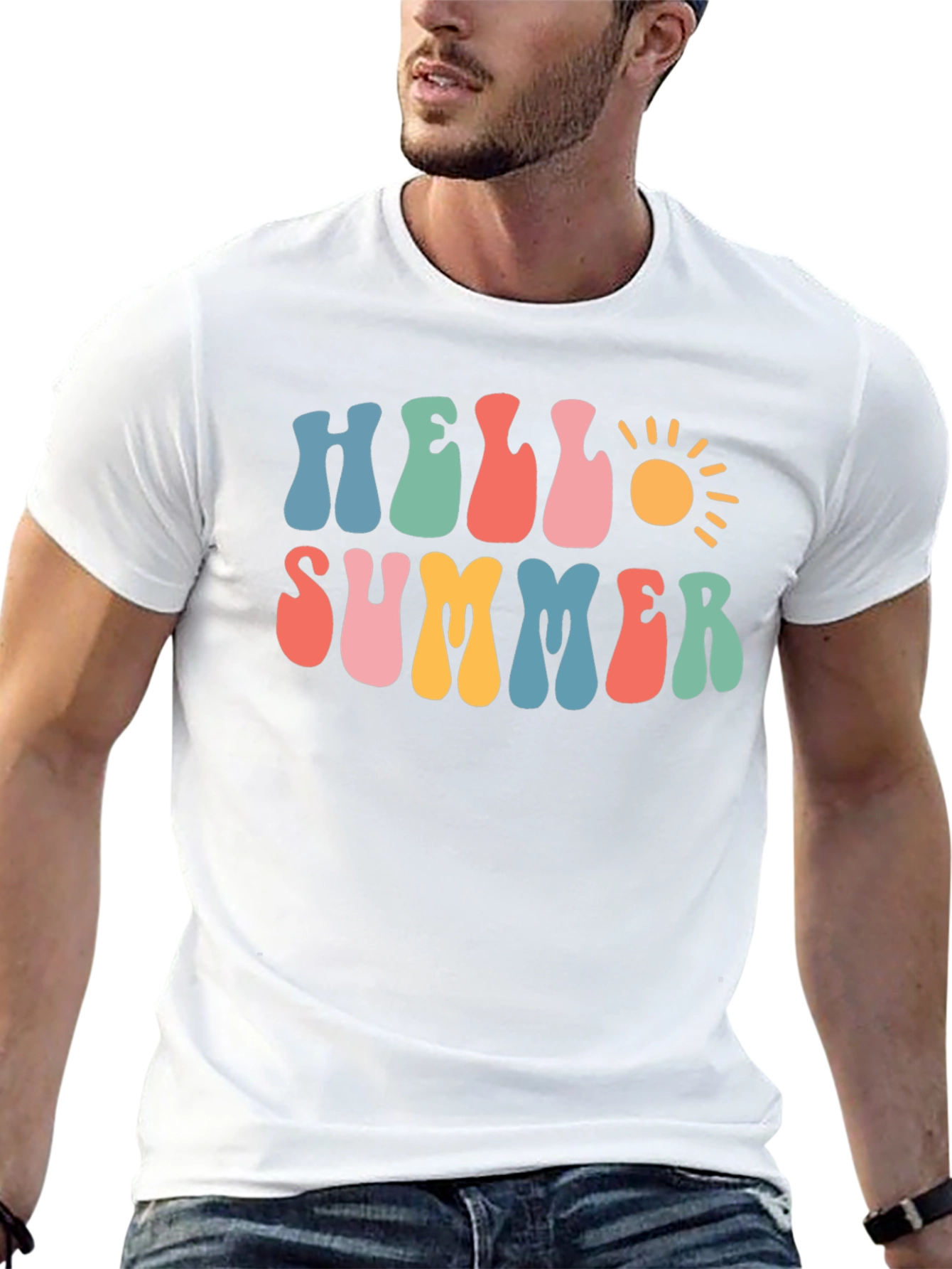 Black Hello Summer Graphic T-Shirt view 13