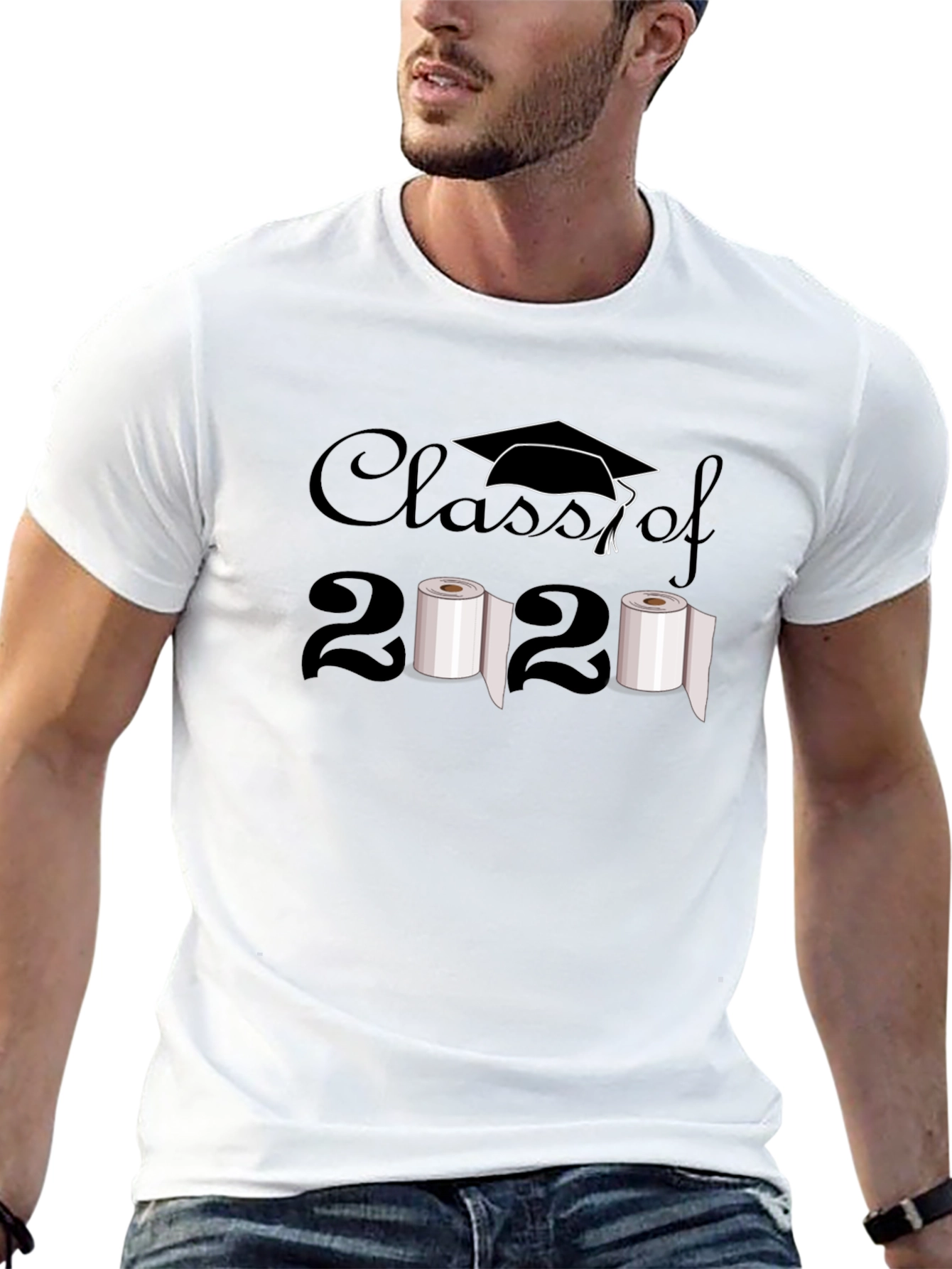 Black Class of 2020 Toilet Paper Humor T-Shirt view 13