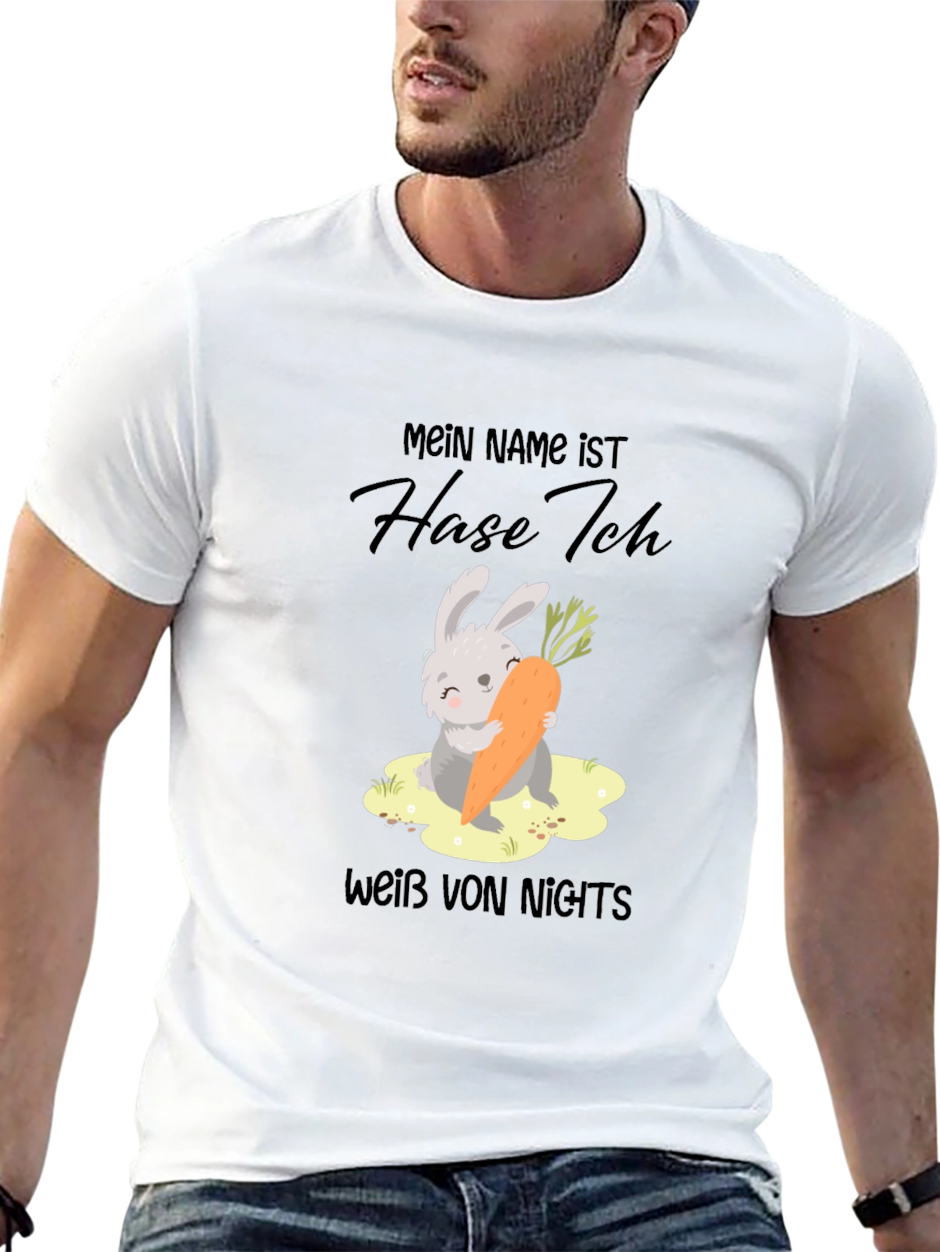 Black Cute Rabbit Carrot T-Shirt - Mein Name ist Hase Ich view 13