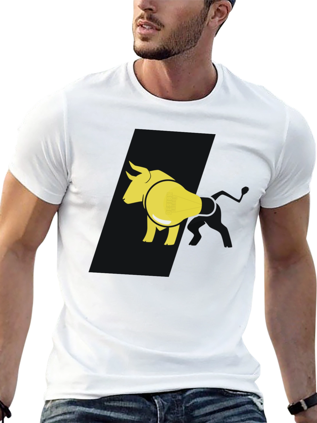 Black Bull & Lightbulb Graphic Tee - Black view 13