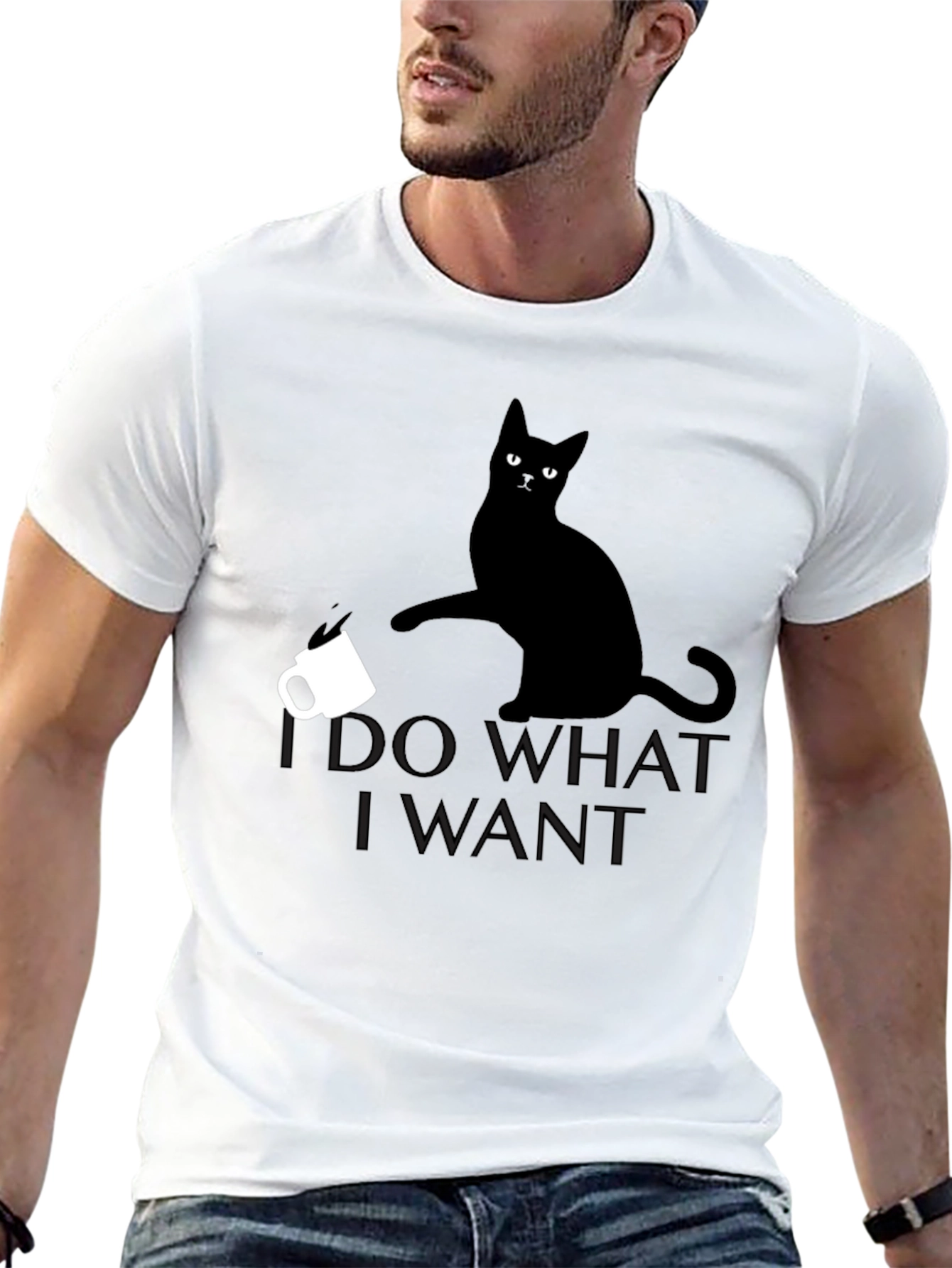 Black I Do What I Want Cat T-Shirt view 13