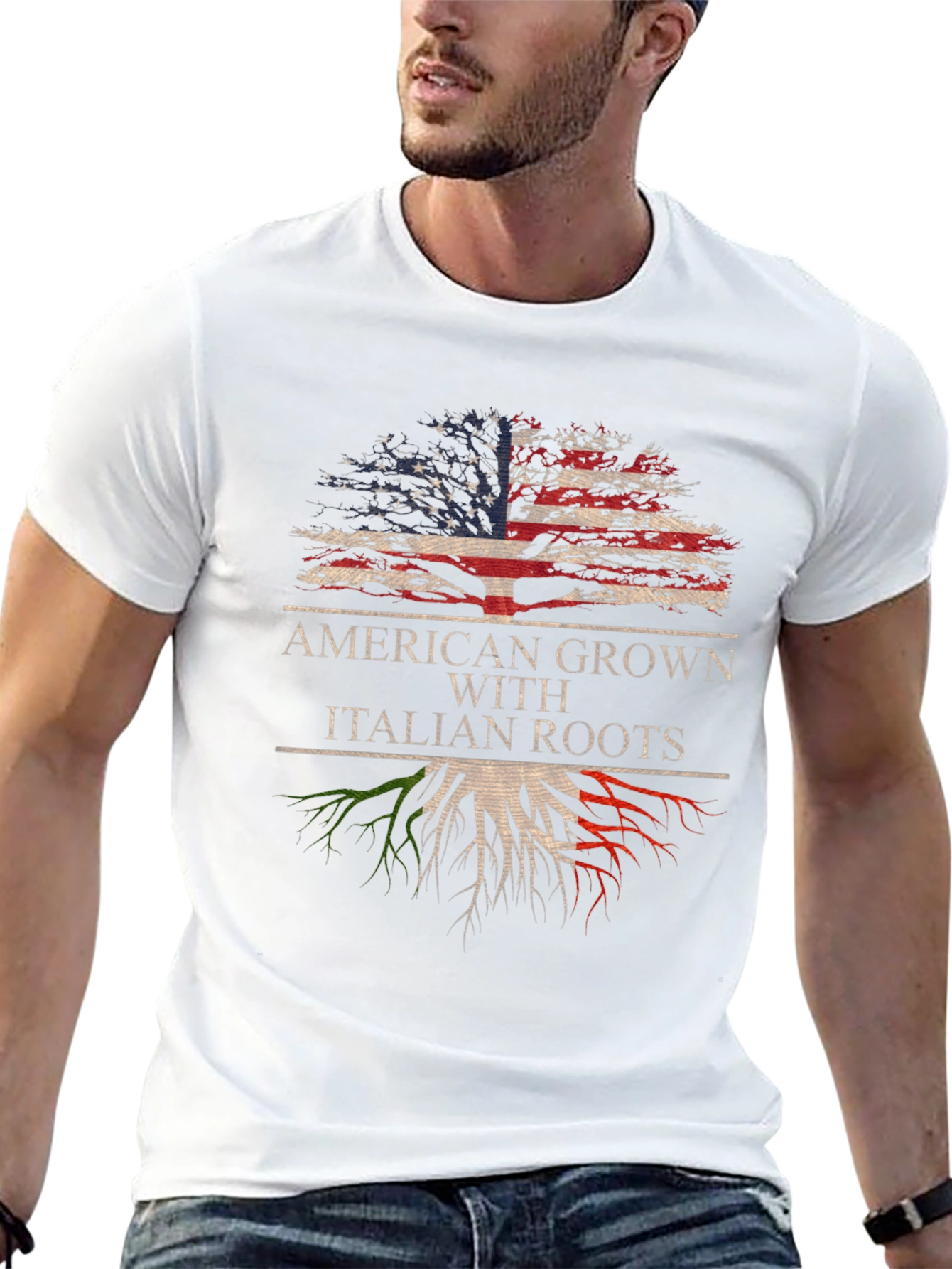 Black American Grown With Italian Roots T-Shirt view 13