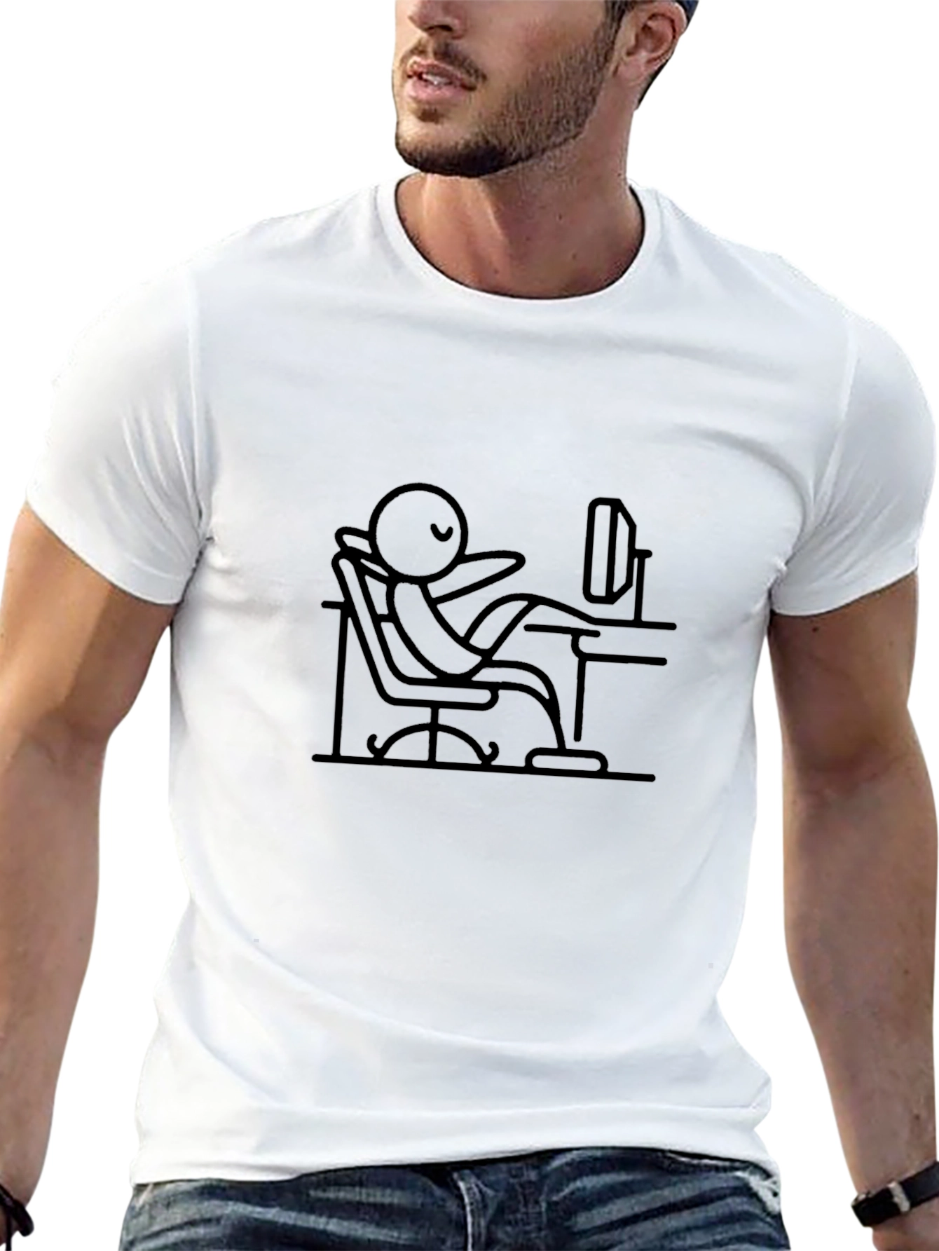Black Relaxed Stick Figure Black Tee view 13