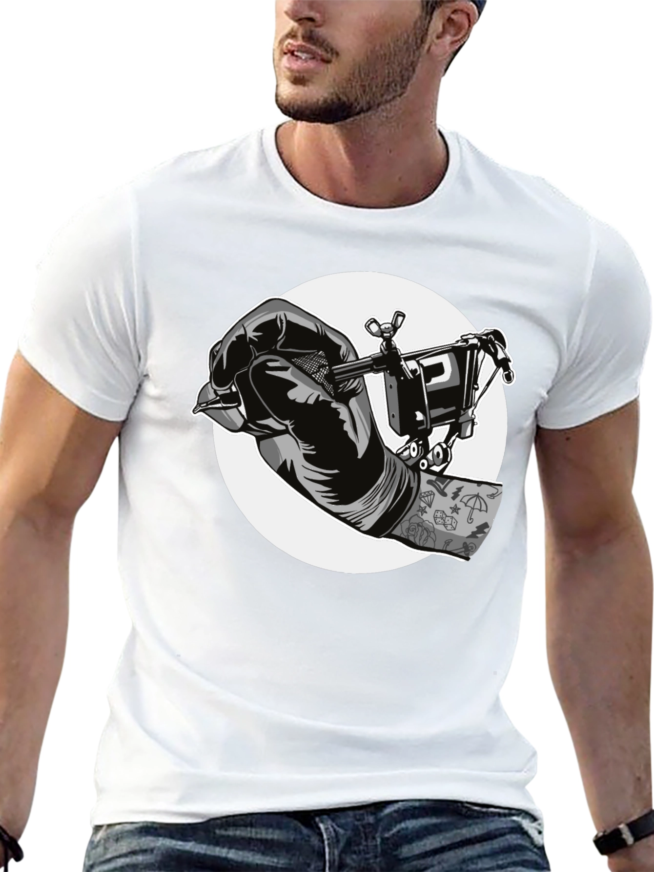 Black Tattoo Artist Graphic T-Shirt view 13