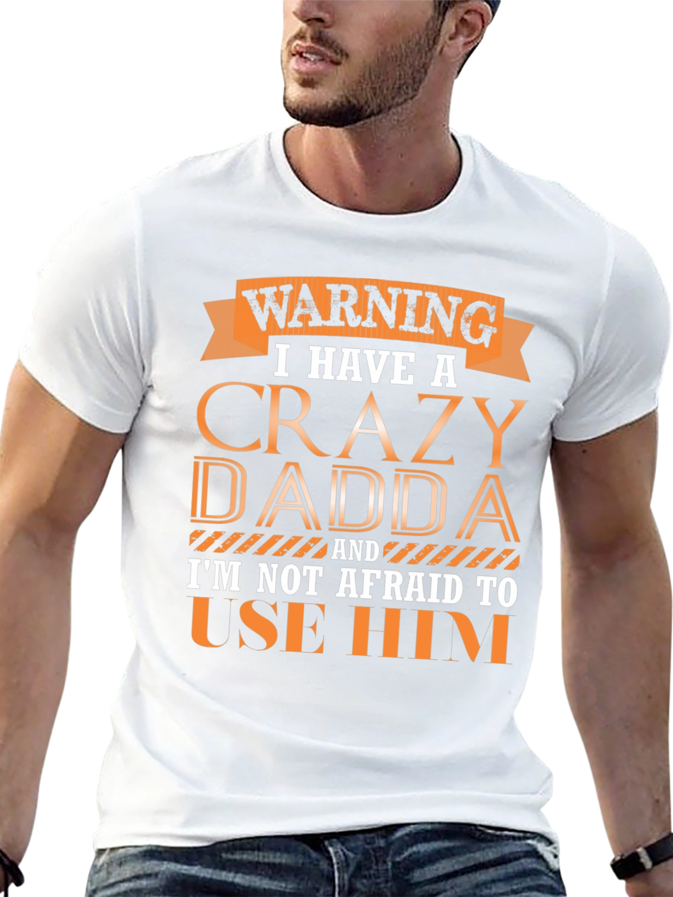 Black Crazy Dadda T-Shirt - Funny Warning Tee view 13