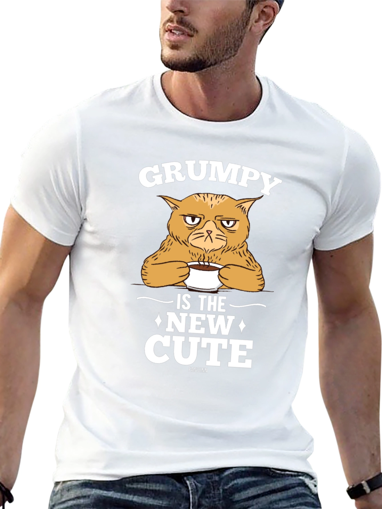 Black Grumpy Cat T-Shirt - New Cute Black Tee view 13