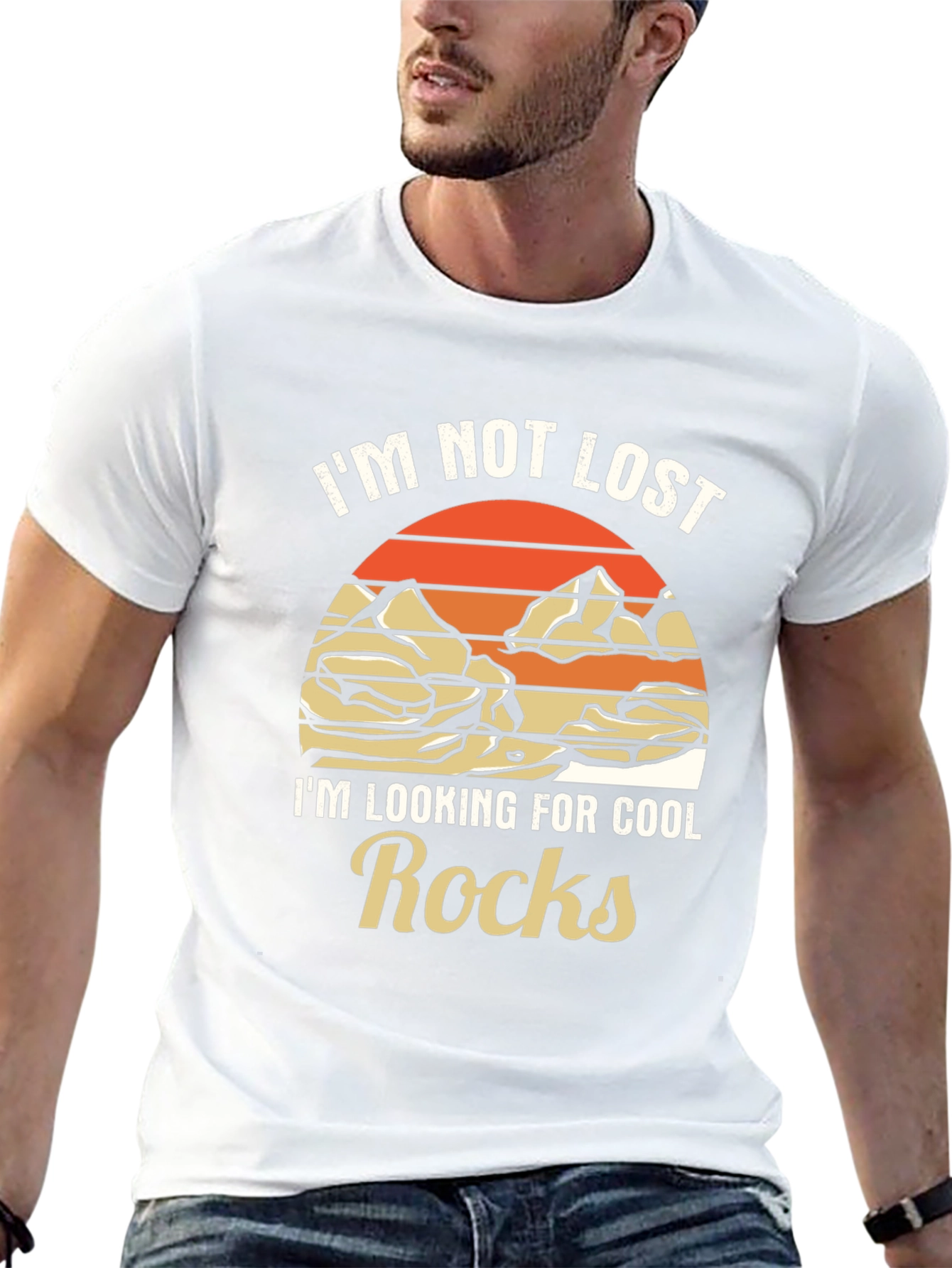 Black I'm Not Lost Looking for Cool Rocks T-Shirt view 13