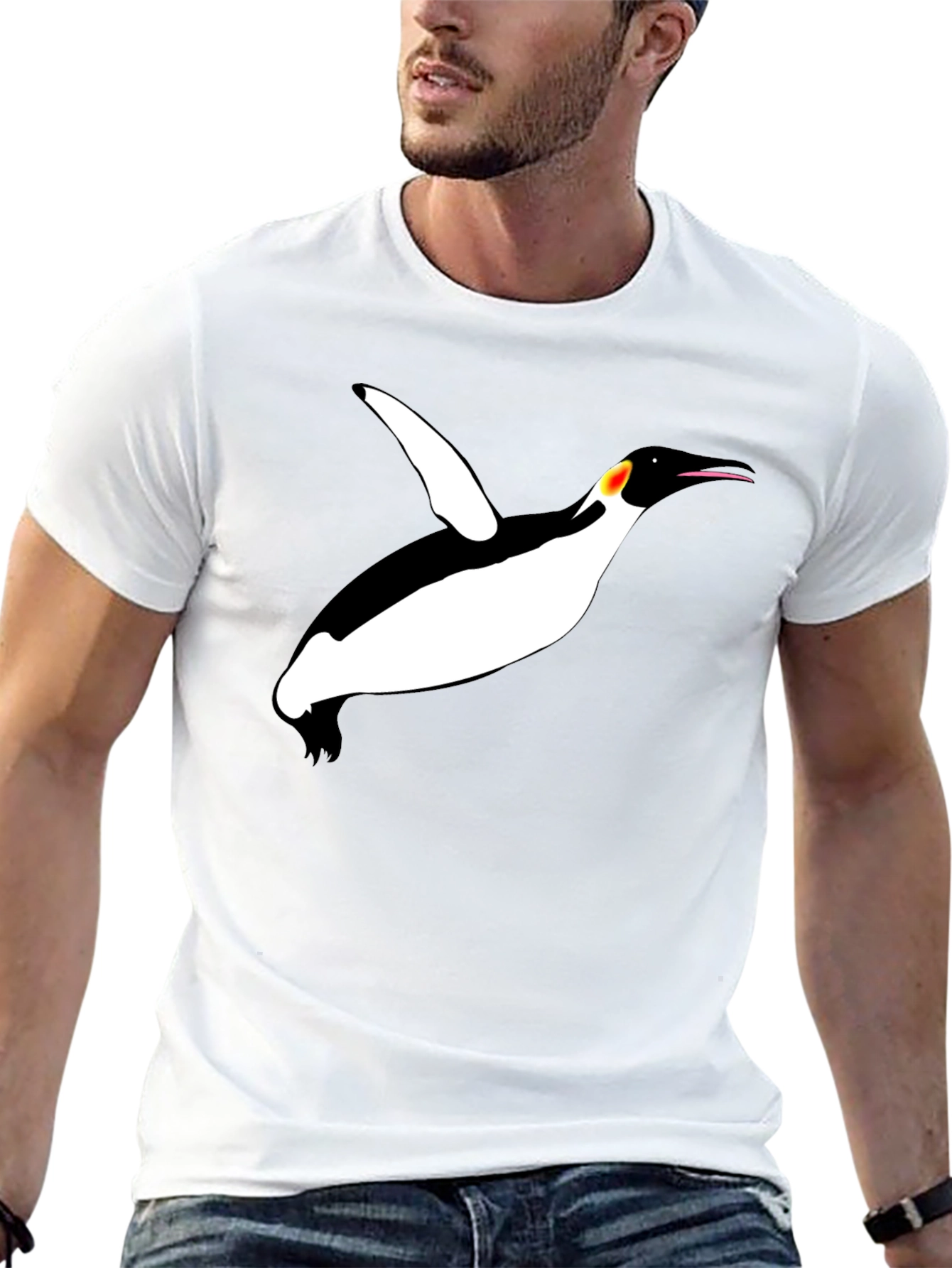 Black Cool Penguin Graphic Black T-Shirt view 13