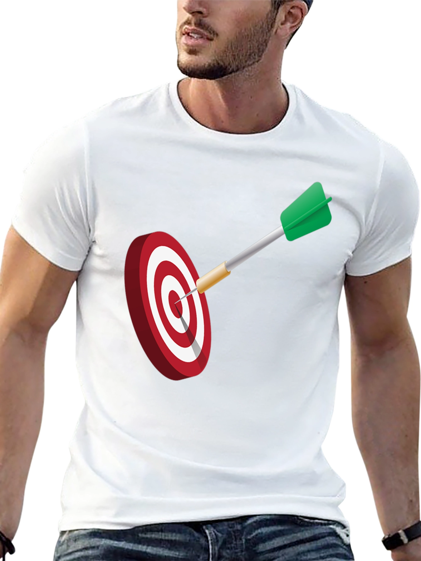 Black Dart Target Graphic Tee - Black Cotton Blend Shirt view 13