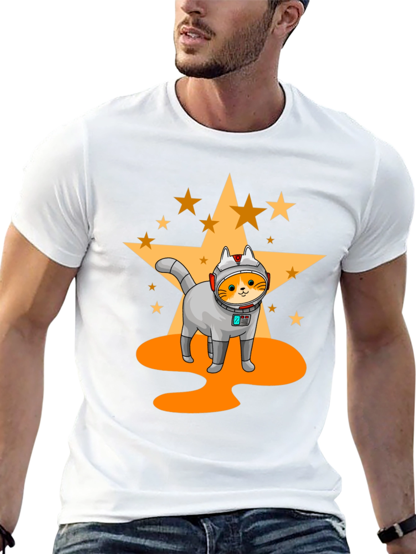 Black Astronaut Cat T-Shirt - Space Adventure view 13
