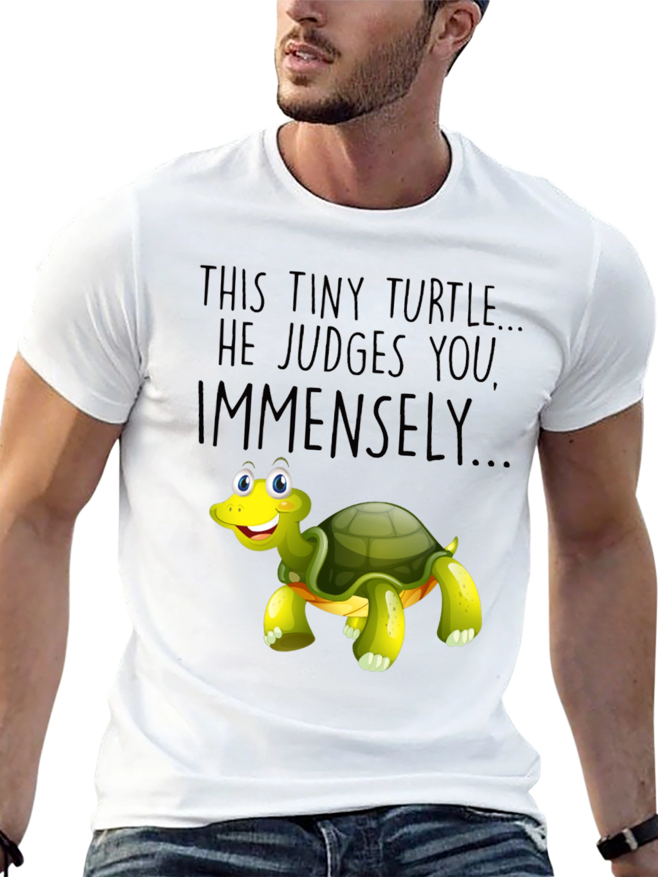 Black Tiny Turtle Judge Graphic T-Shirt view 13