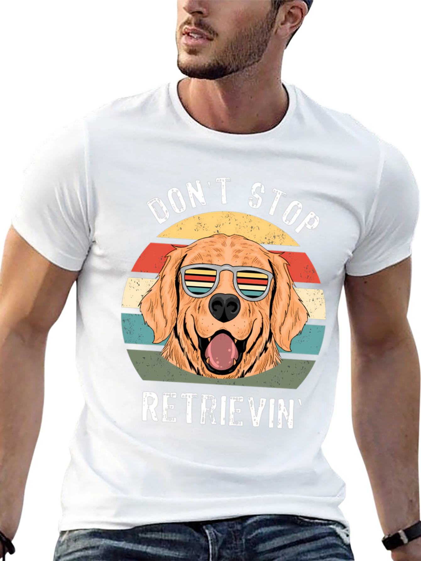 Black Don't Stop Retrieving Golden Retriever T-Shirt view 13