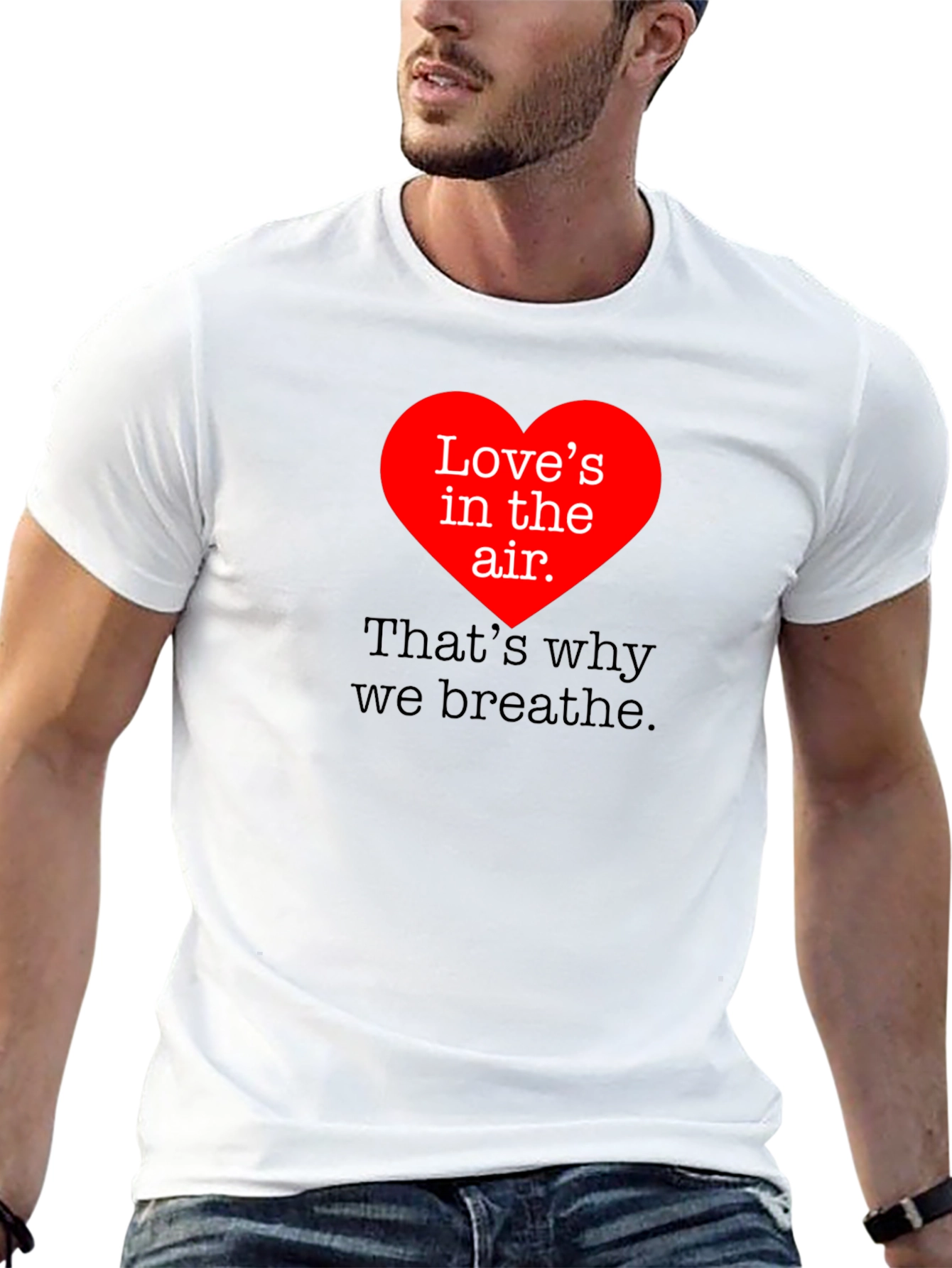 Black Love's In The Air Valentine's Day Black T-Shirt view 13