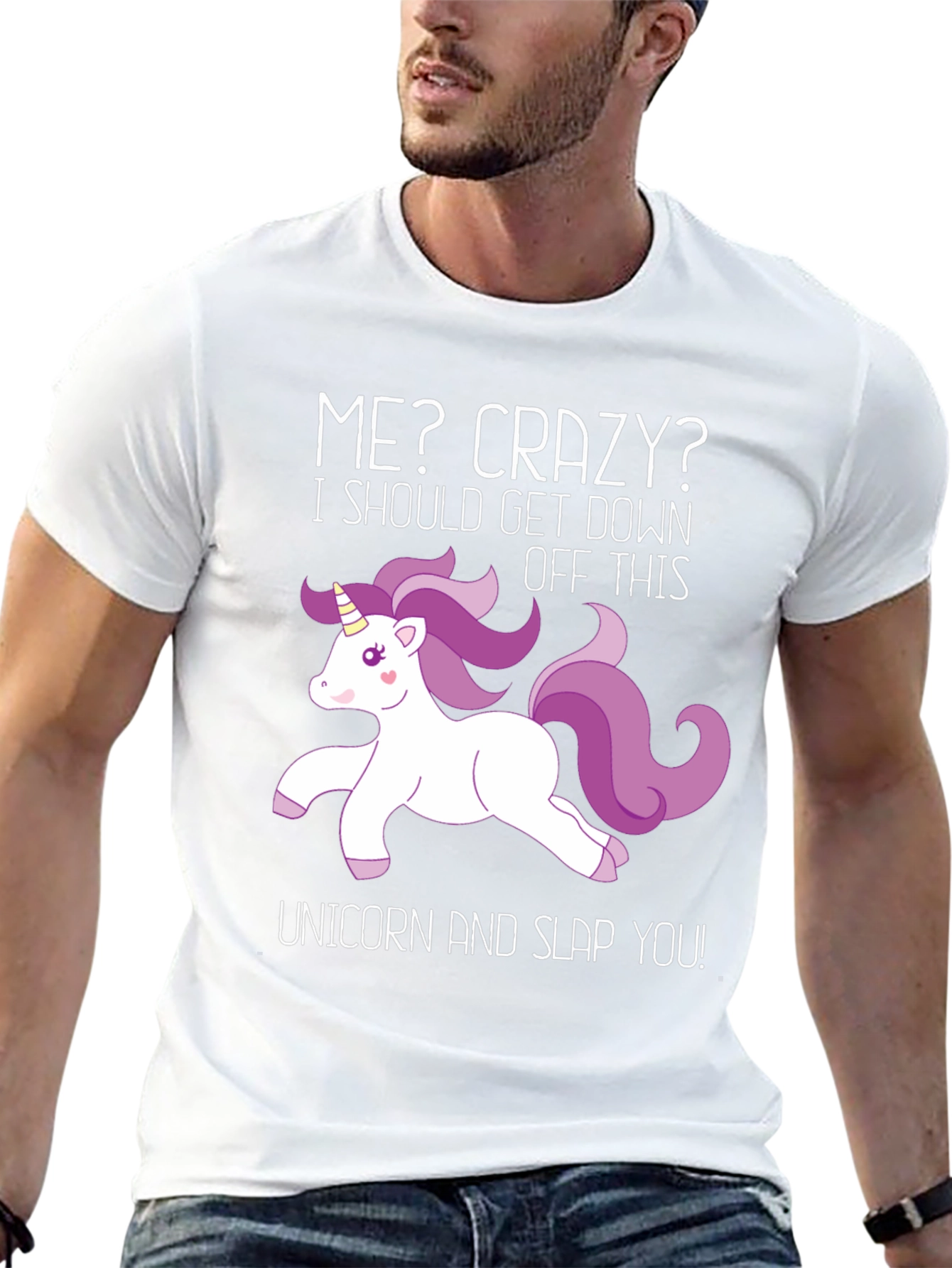 Black Me? Crazy Unicorn Graphic T-Shirt - Funny Novelty Tee view 13
