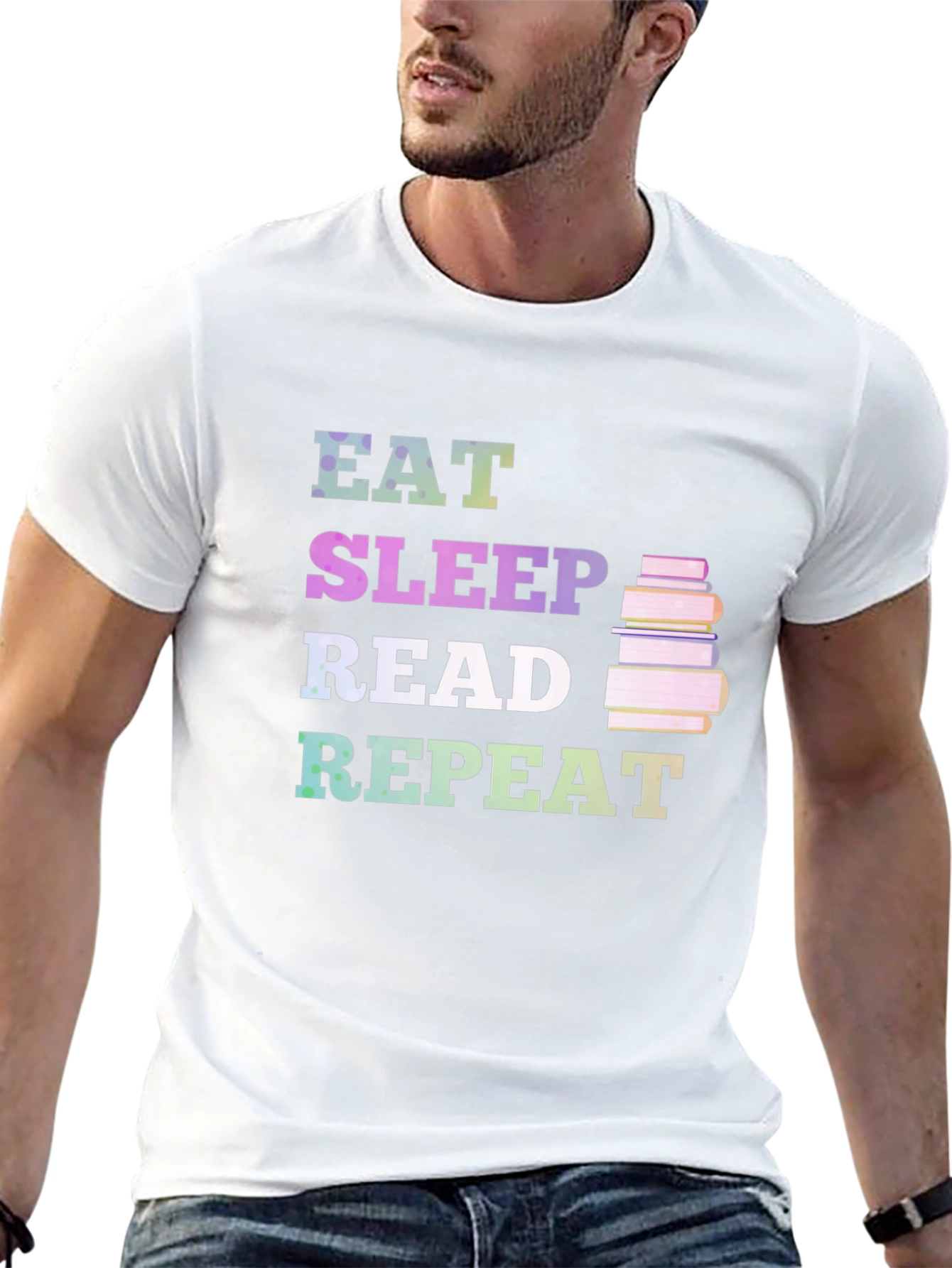Black Eat Sleep Read Repeat T-Shirt view 13