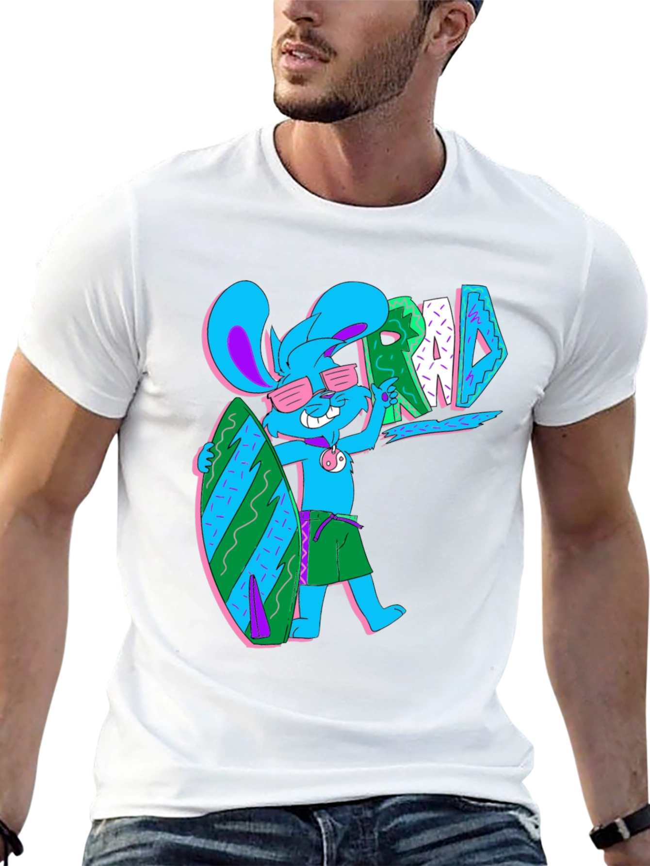 Black Surf Bunny T-Shirt - Rad Summer Vibes view 13