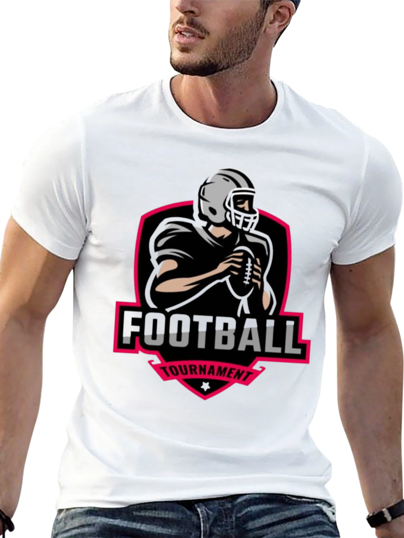 Black Football Tournament Graphic Tee view 13