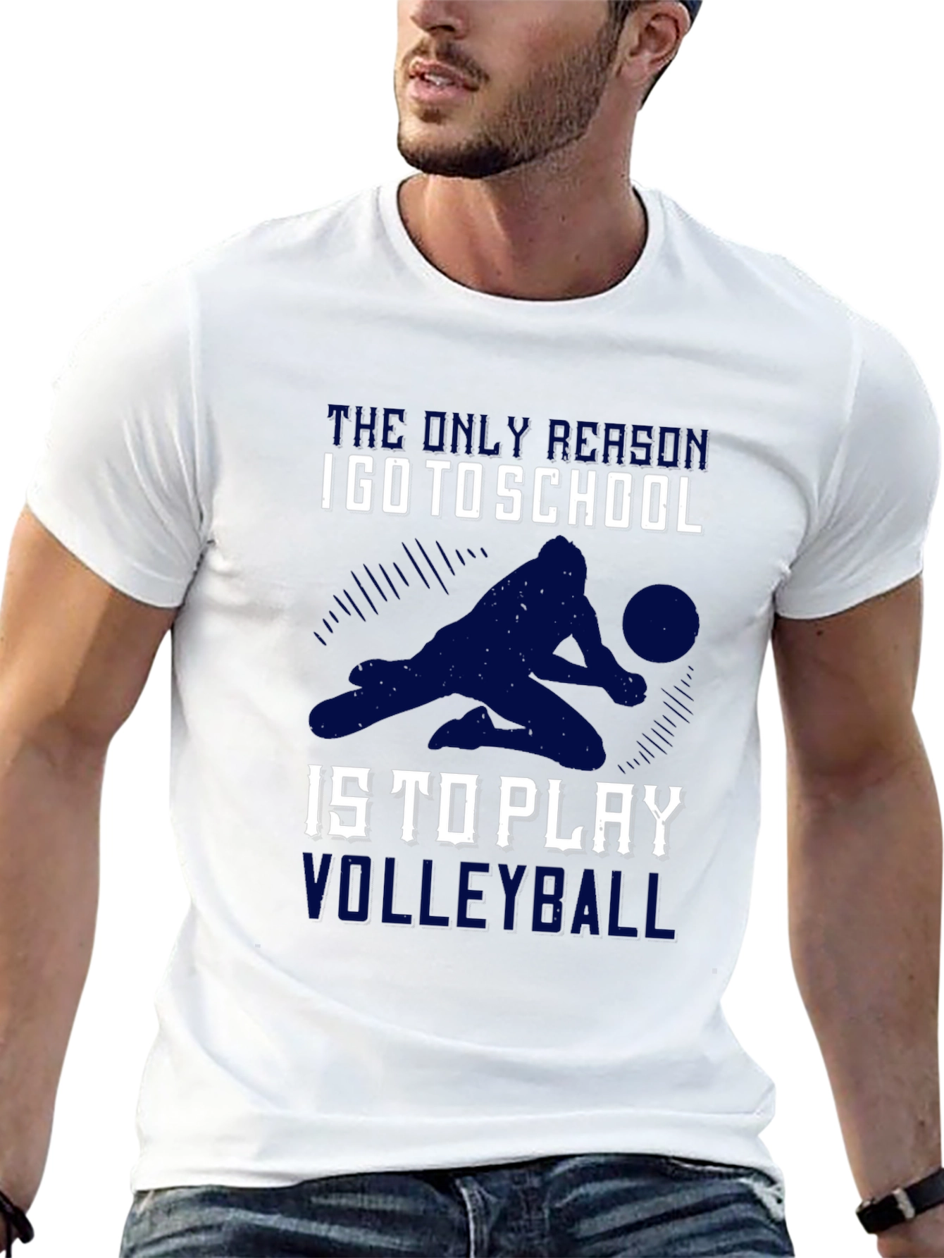 Black Volleyball T-Shirt: School Volleyball Player Design view 13