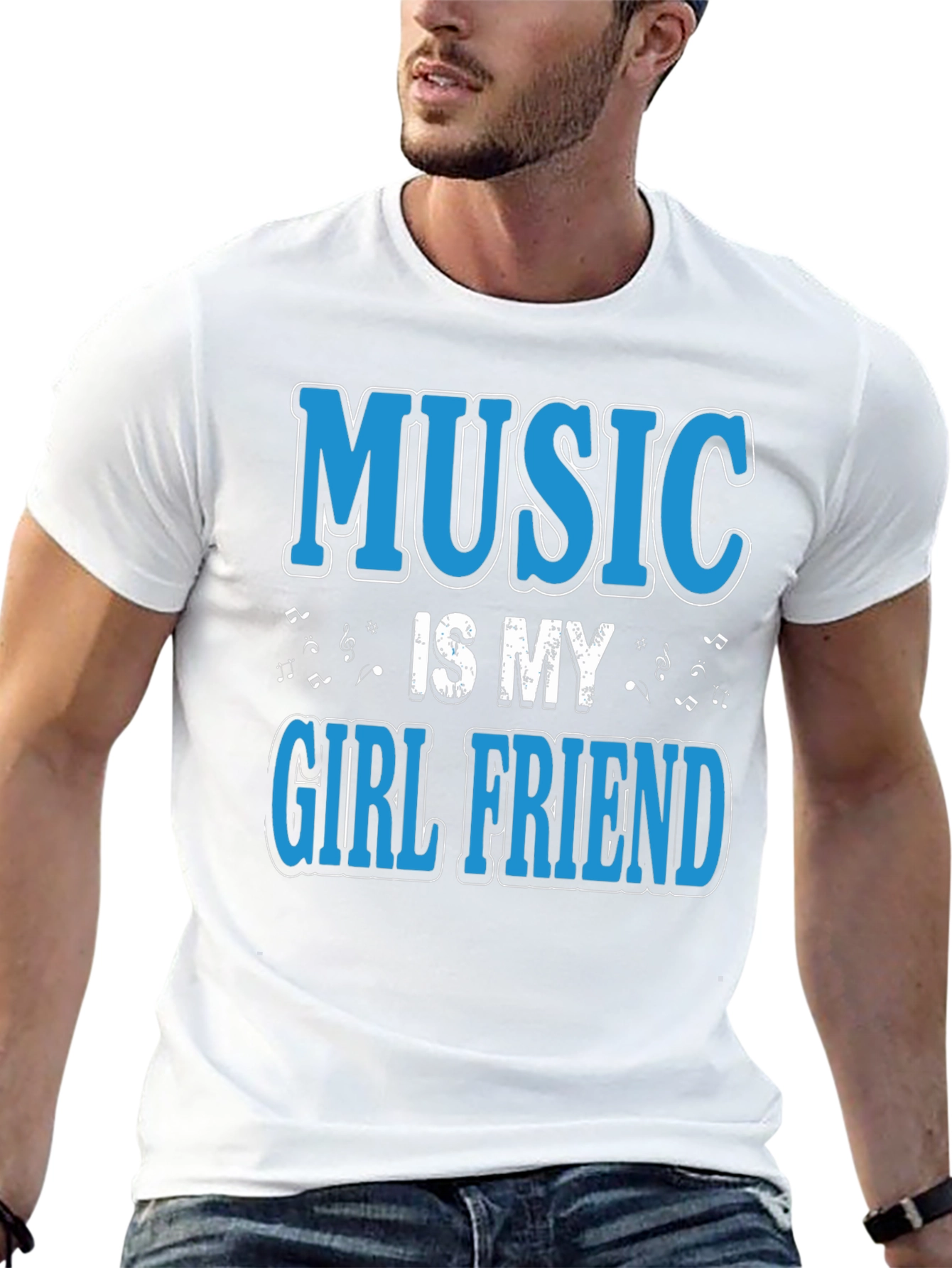 Music is My Girlfriend Black T-Shirt - 13
