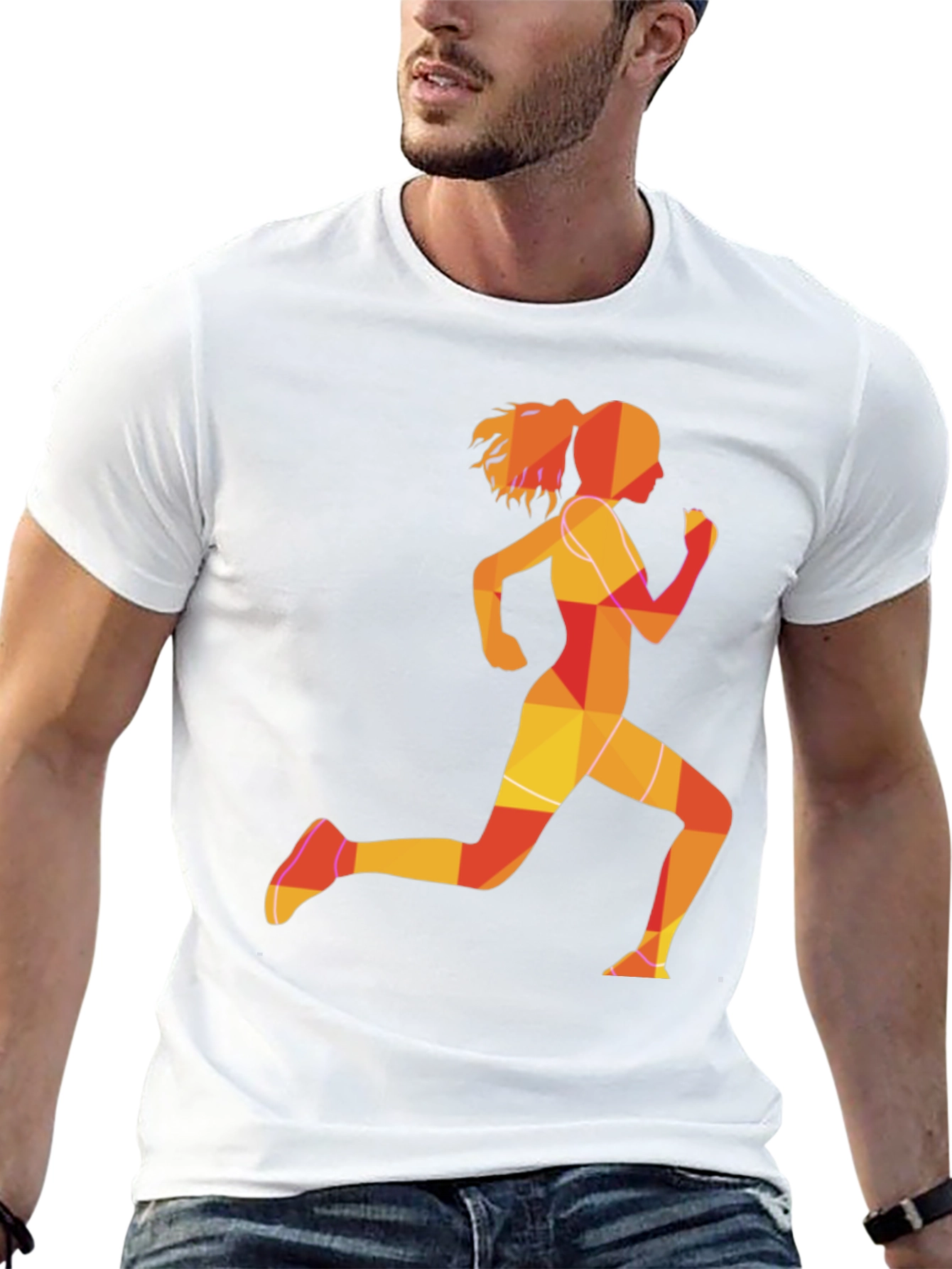 Black Running Girl Graphic Tee - Black Unisex T-Shirt view 13