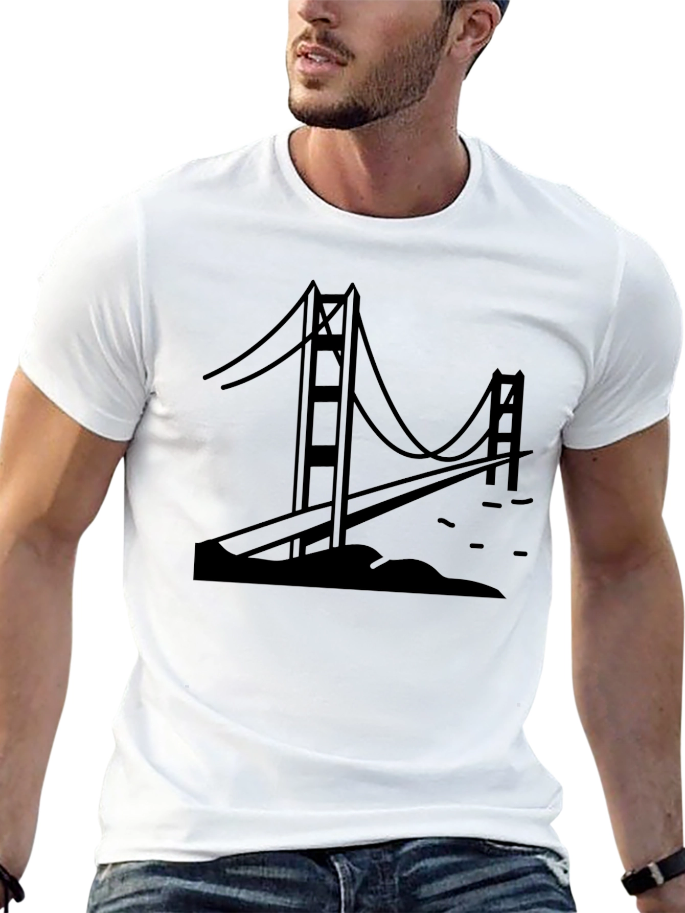 Black Golden Gate Bridge Graphic Tee view 13