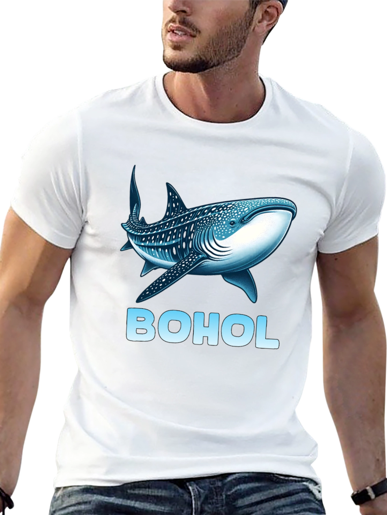 Black Bohol Whale Shark Men's Graphic Tee view 13