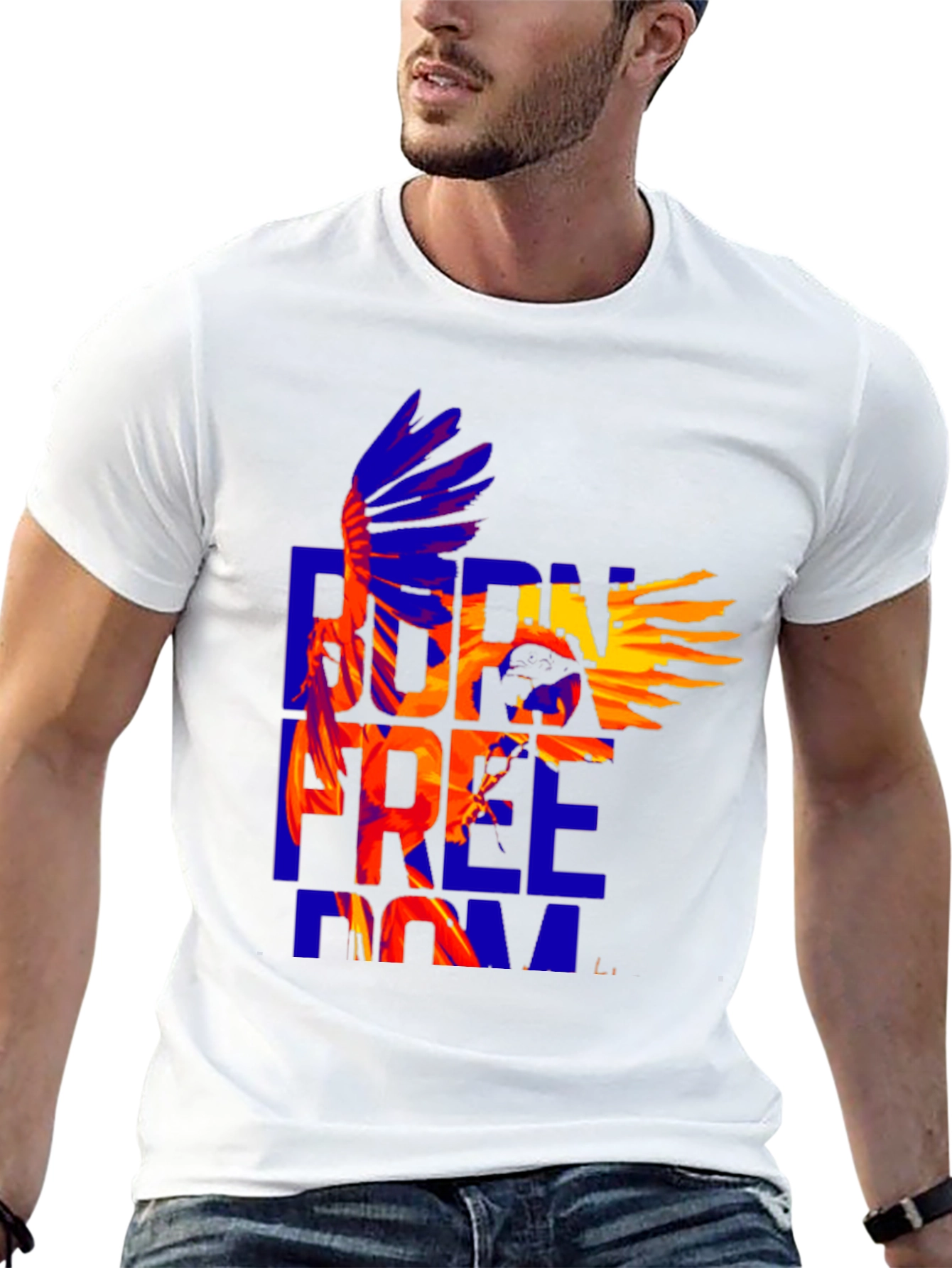 Black Born Free Eagle Graphic Tee - Stylish Cotton T-Shirt view 13