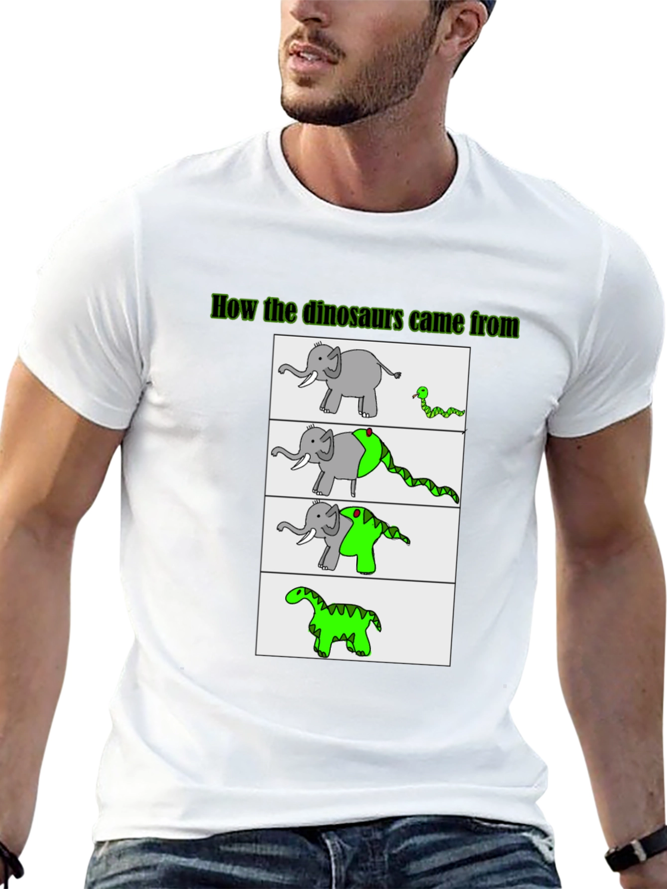 Black Funny Dinosaur Evolution Graphic T-Shirt view 13