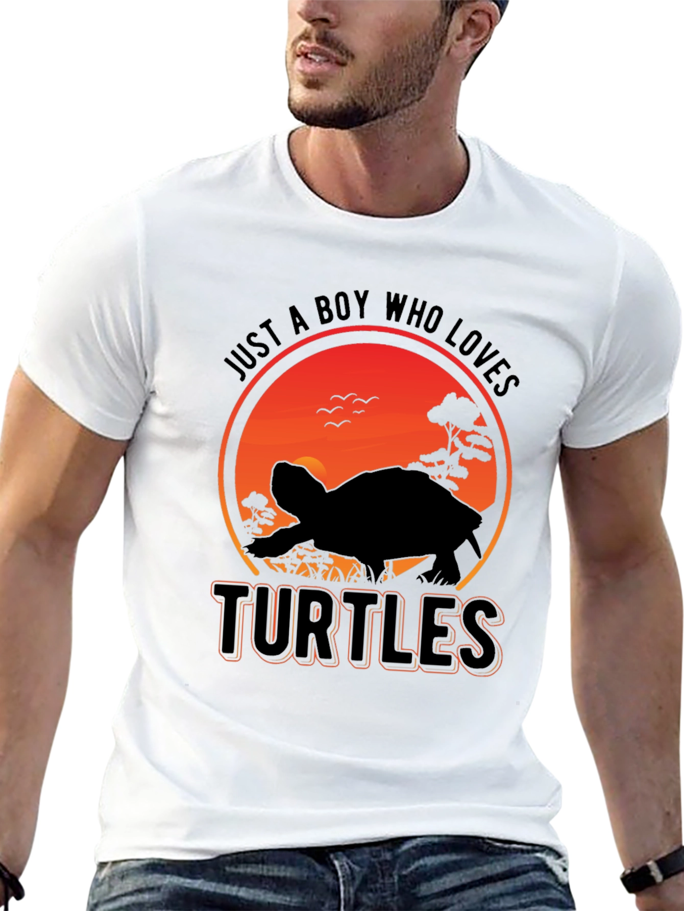 Black Turtle Lover T-Shirt - Just a Boy Who Loves Turtles Graphic Tee view 13