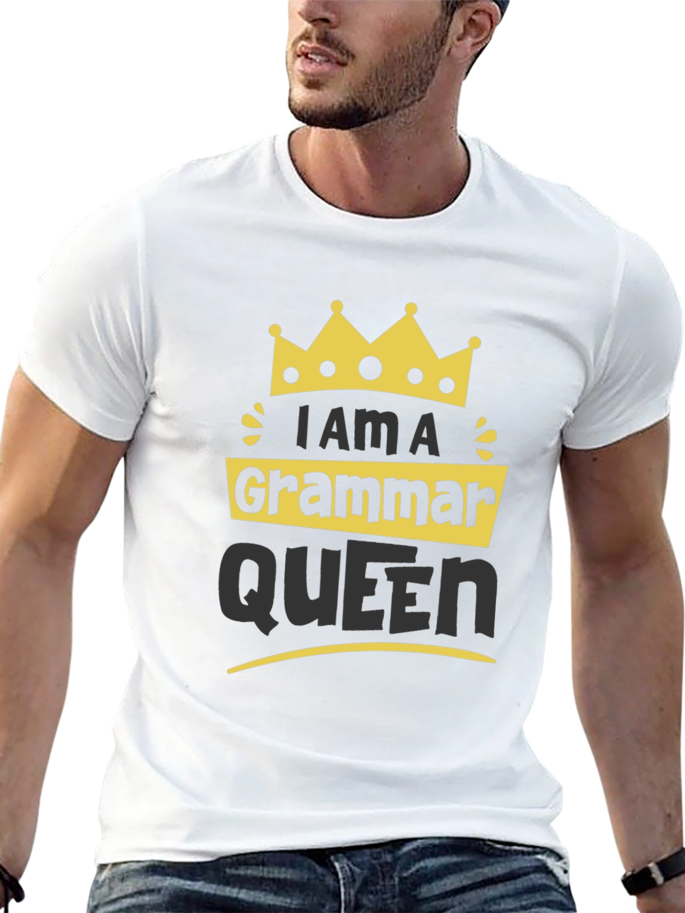 Black Grammar Queen T-Shirt - Funny Novelty Tee view 13