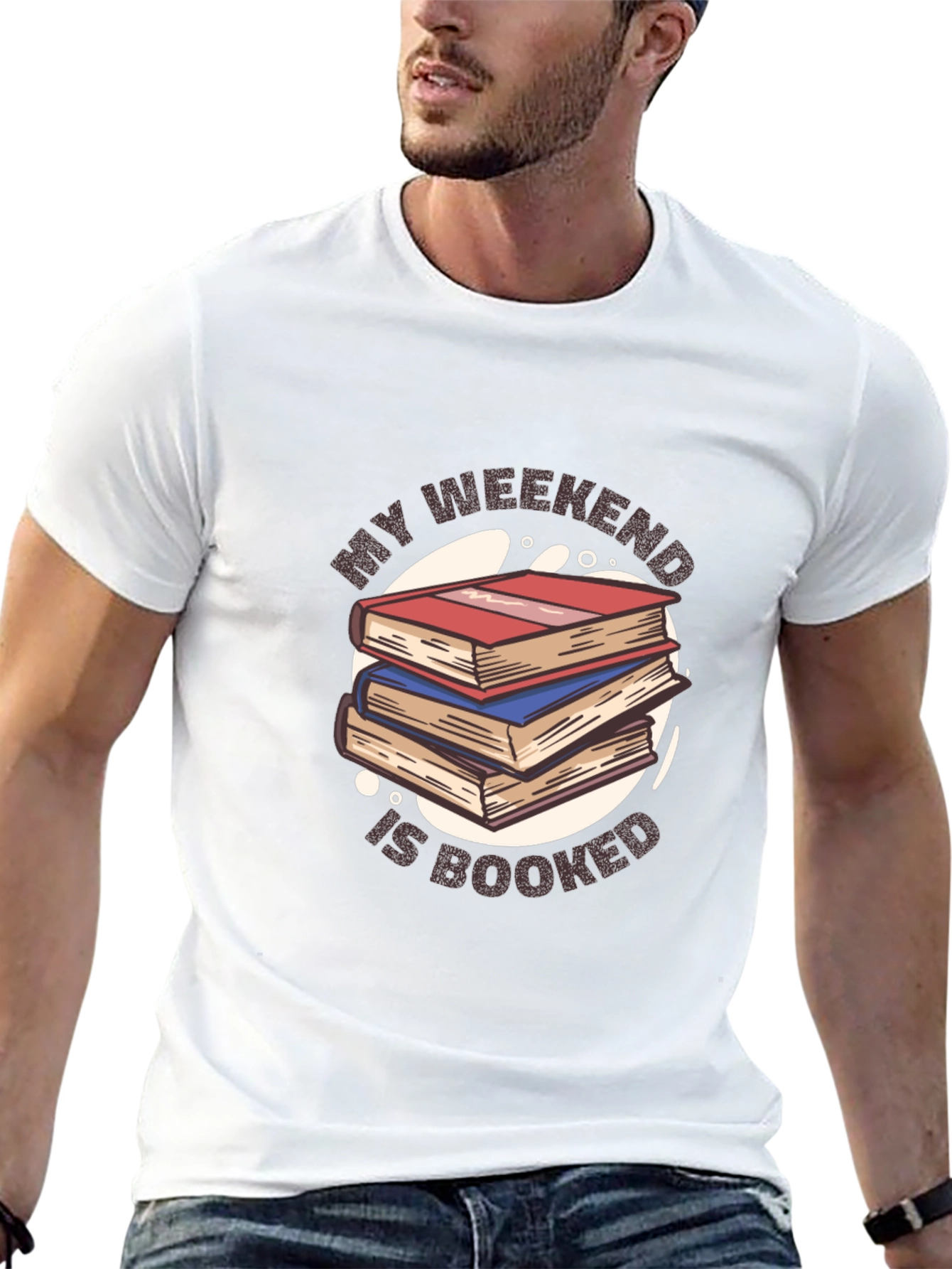 Black My Weekend Is Booked T-Shirt view 13