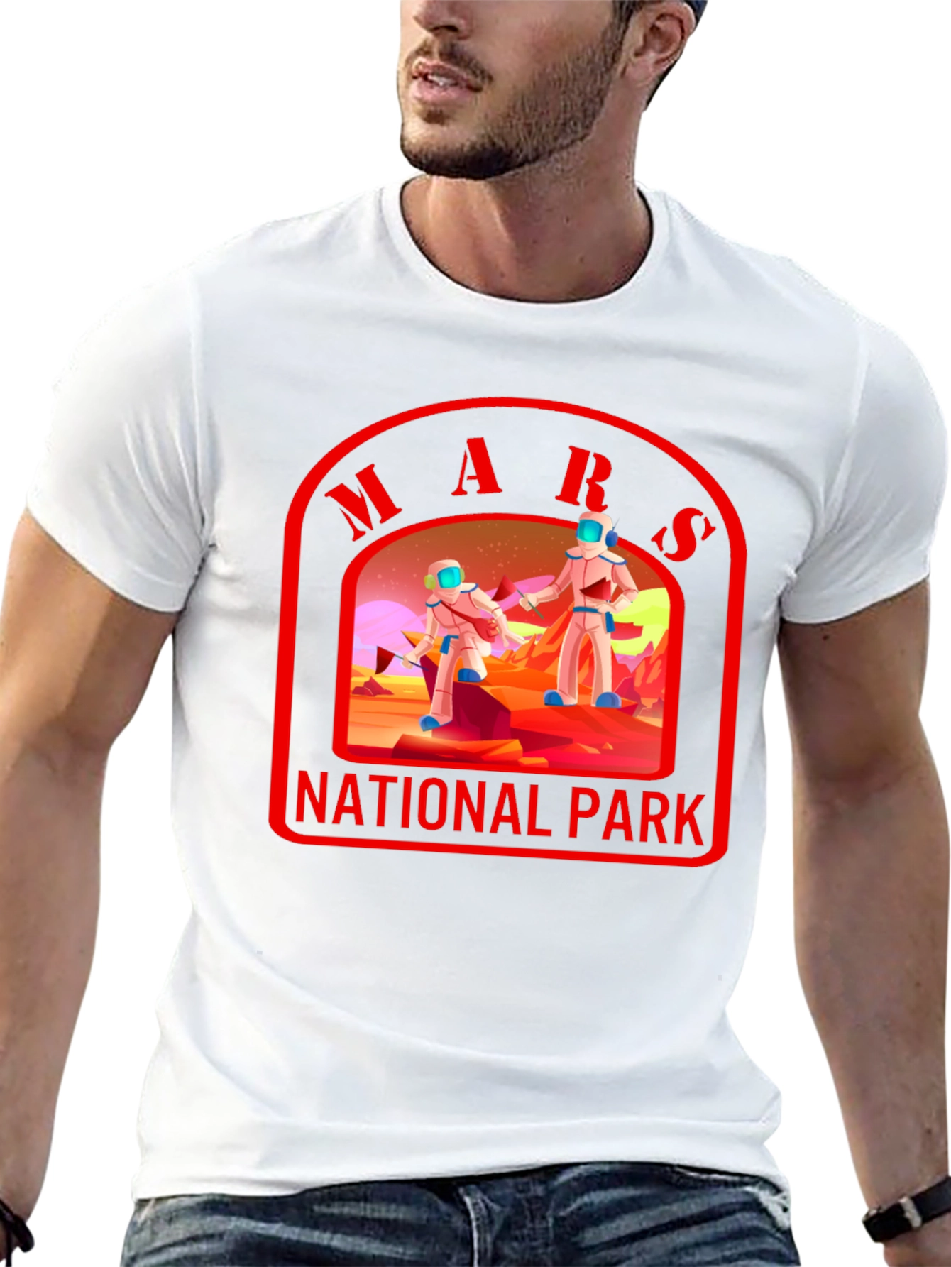 Mars National Park T-Shirt, Space Graphic Tee - 13