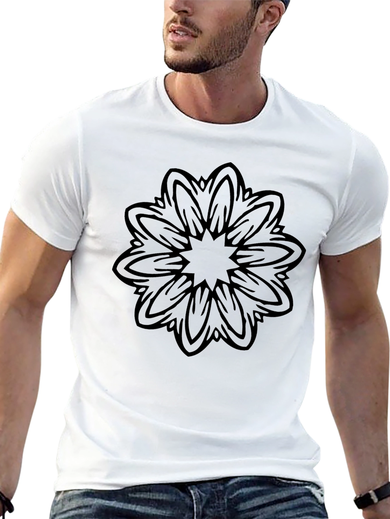 Black Black Mandala Graphic Tee - Men's Casual Fashion view 13