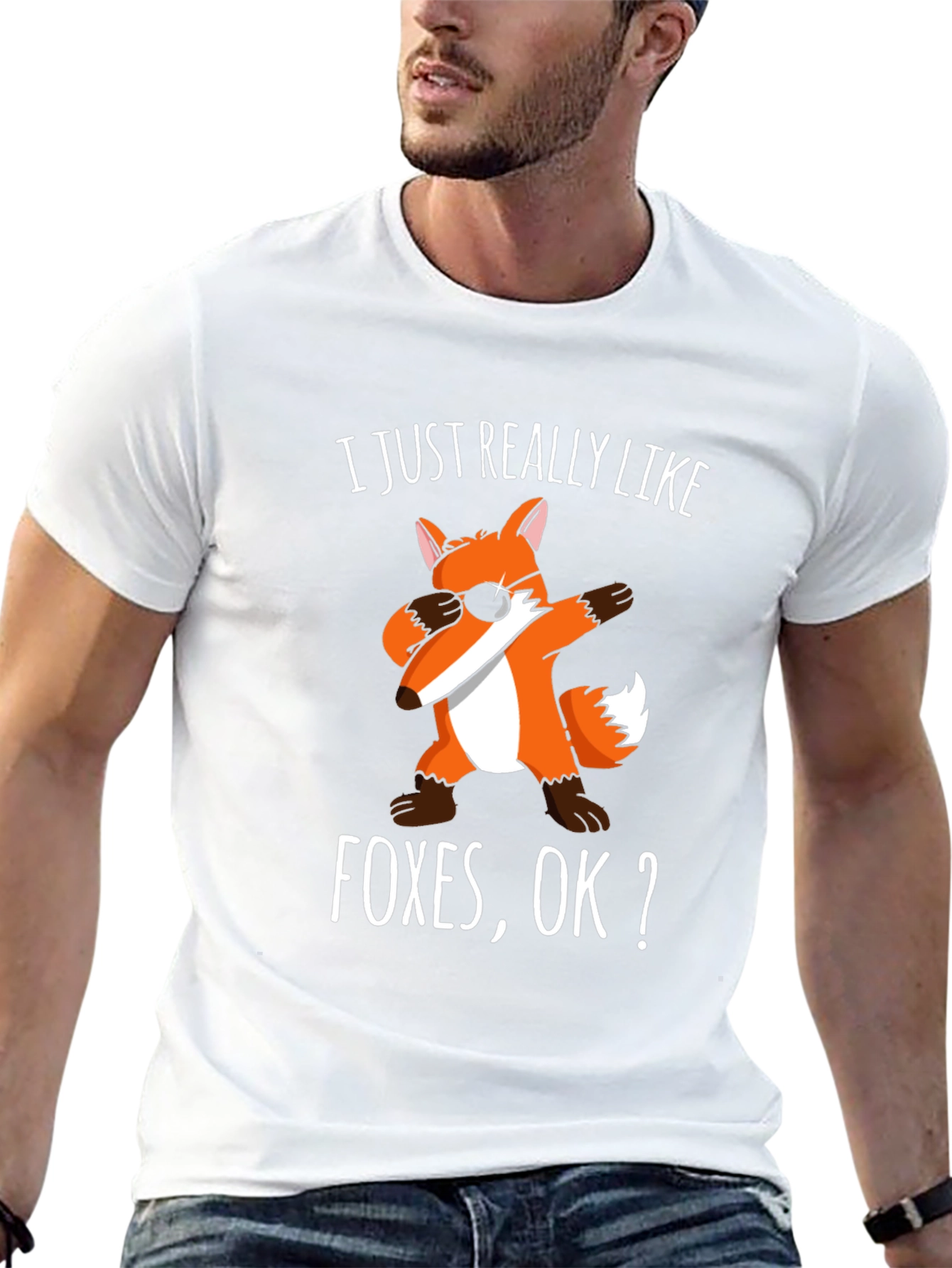 Black Funny Fox T-Shirt - I Just Really Like Foxes, OK? view 13
