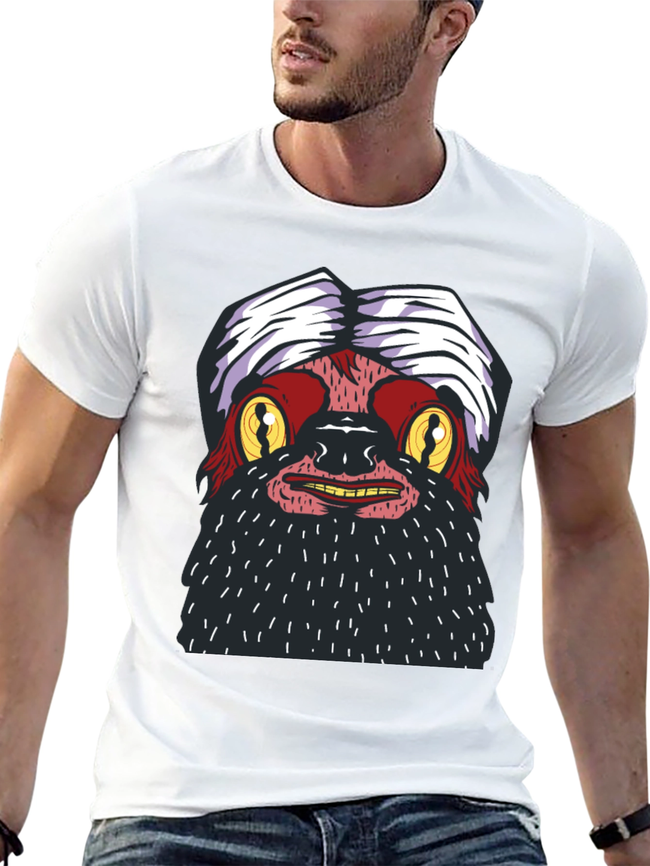 Black Grotesque Cartoon T-Shirt view 13