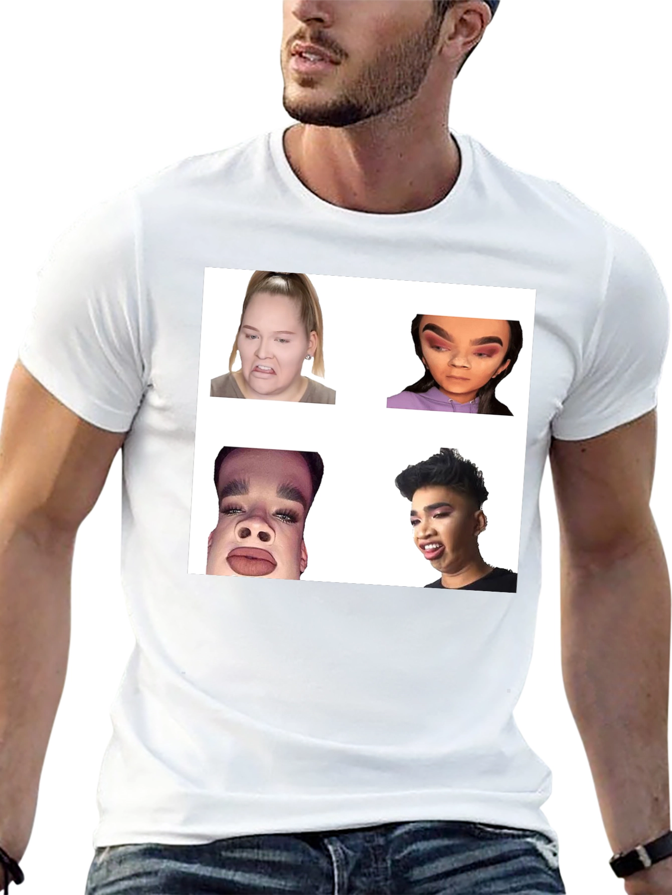 Black Meme Faces Graphic Tee - Funny Unisex T-Shirt view 13